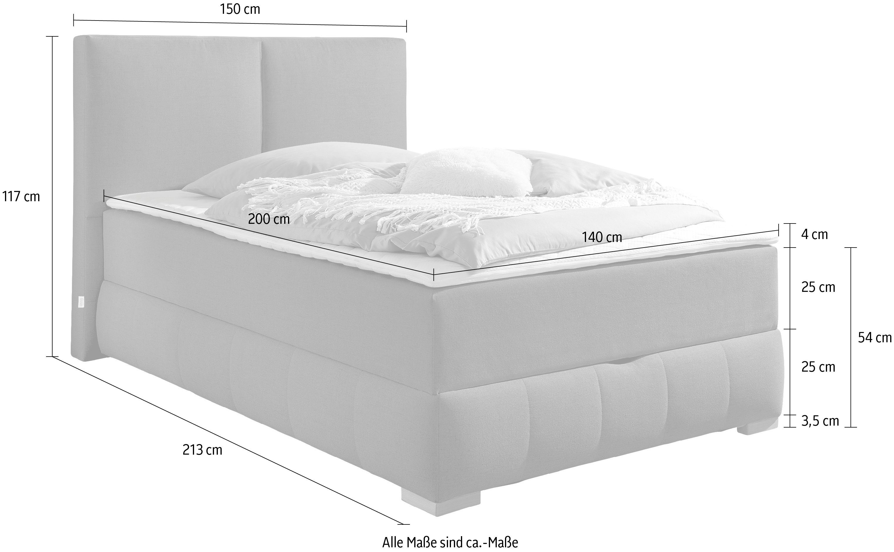Guido Maria Kretschmer Home&Living Boxspring Wehma in h2, h3 & h4 verkrijgbaar, inclusief topper
