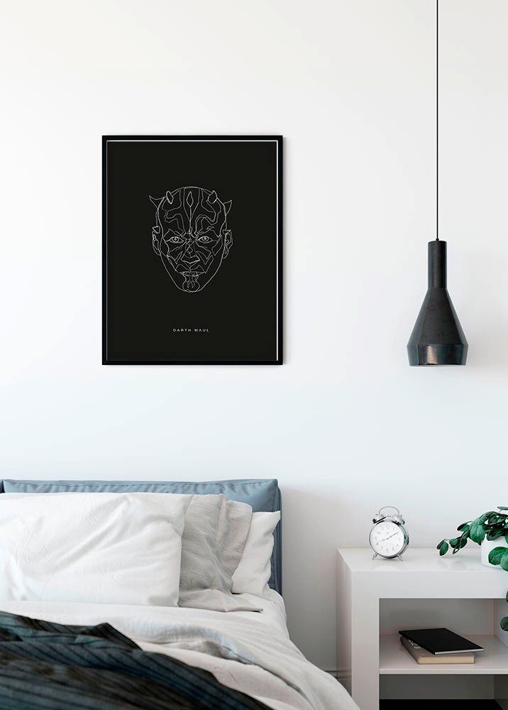 Komar Wanddecoratie Star Wars Lines dark Side bek Wanddecoratie voor de kinderkamer - zonder lijst (1 stuk)