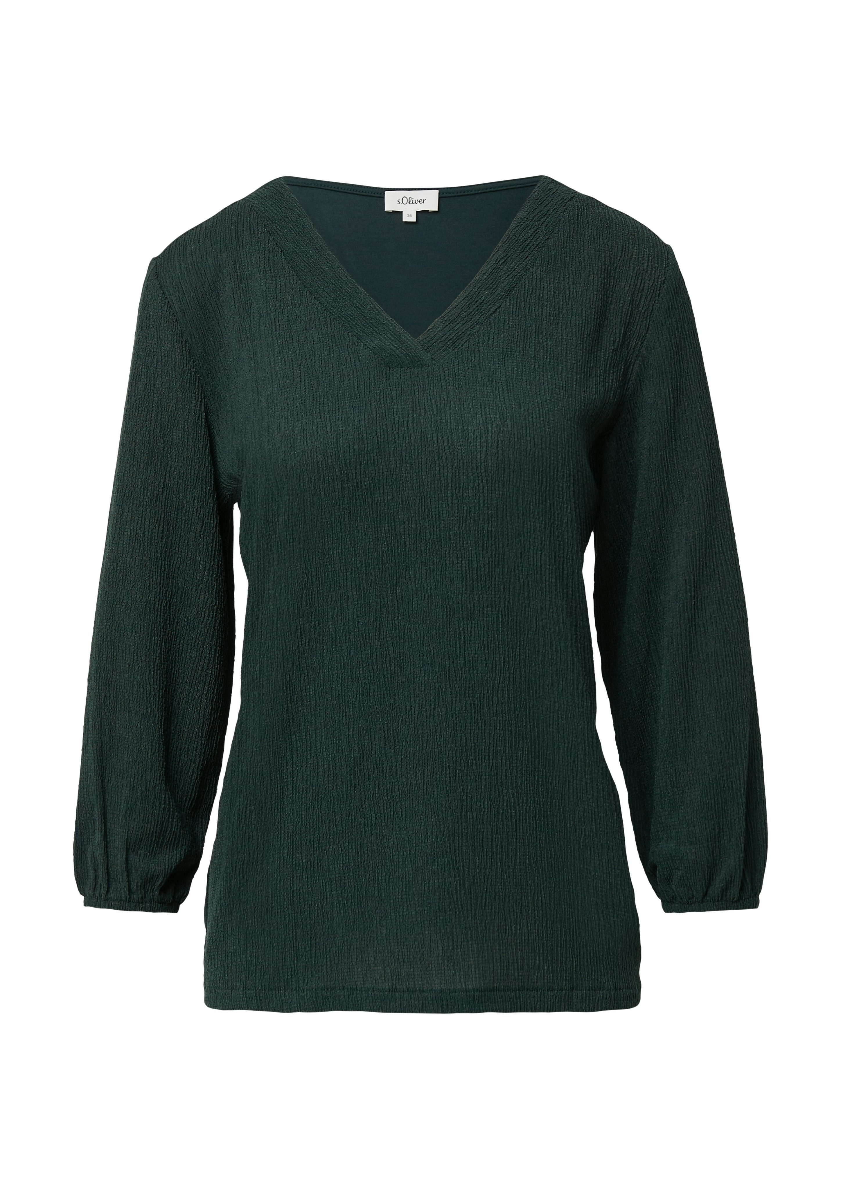 s.Oliver Shirt met 3/4 mouwen met v-hals