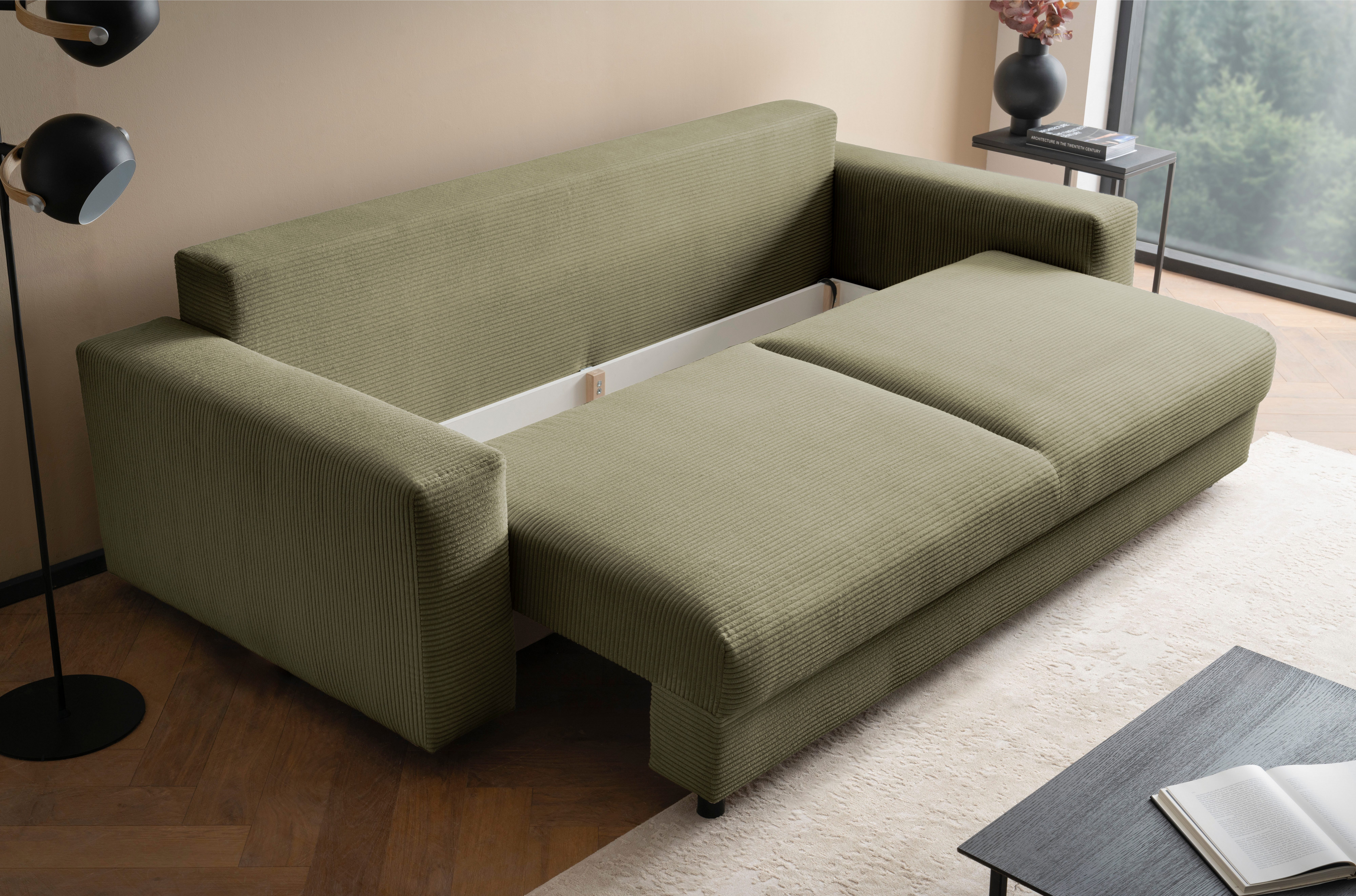 LeGer Home by Lena Gercke Slaapbank Imoga, kussen met slaapfunctie, 3-zits bank, bank met bedlade in moderne kleuren en stoffen, bedfunctie, ligoppervlak: 200x150 cm