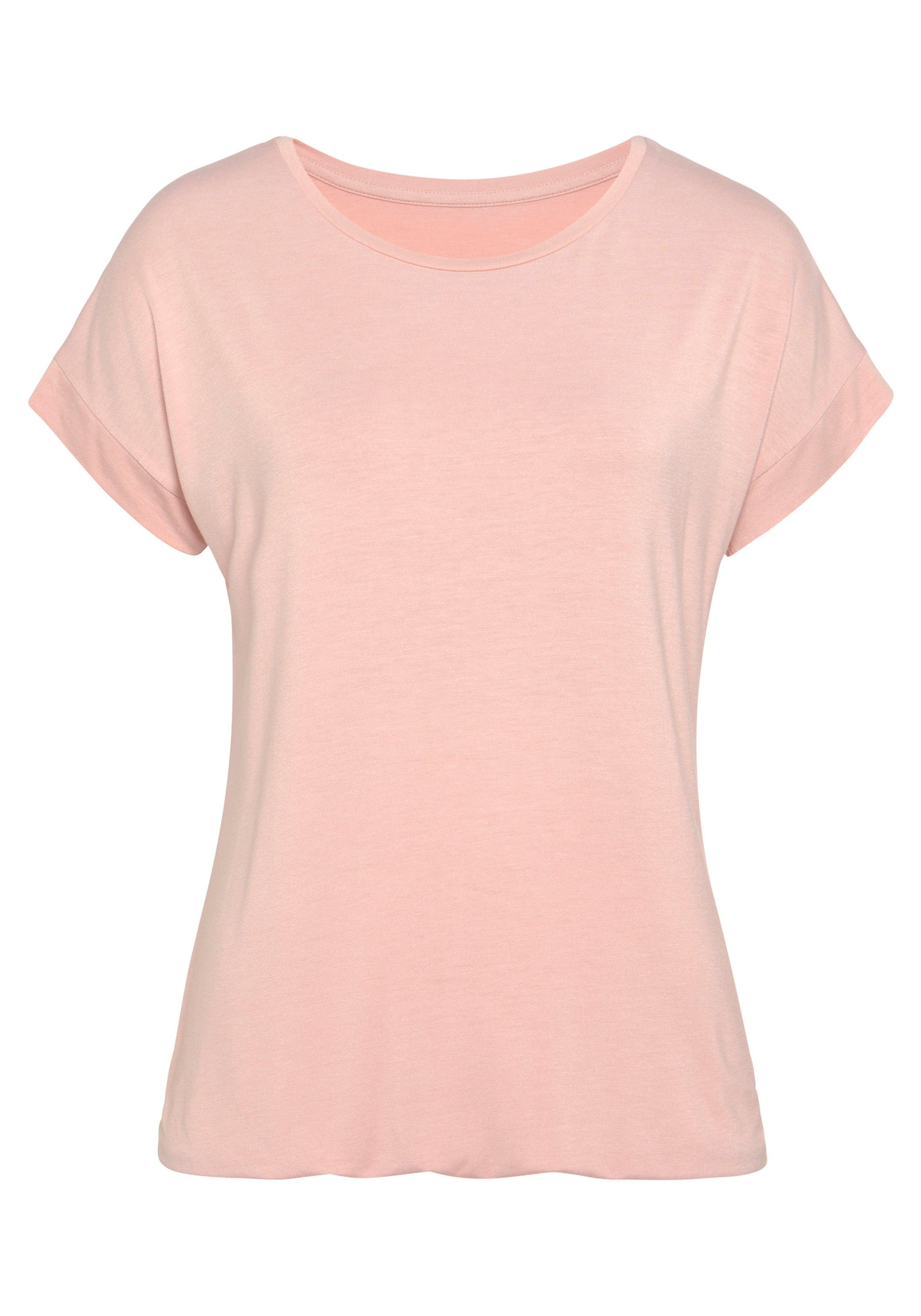 Vivance Shirt met korte mouwen Met elastiek in de band van zachte viscose-stretch