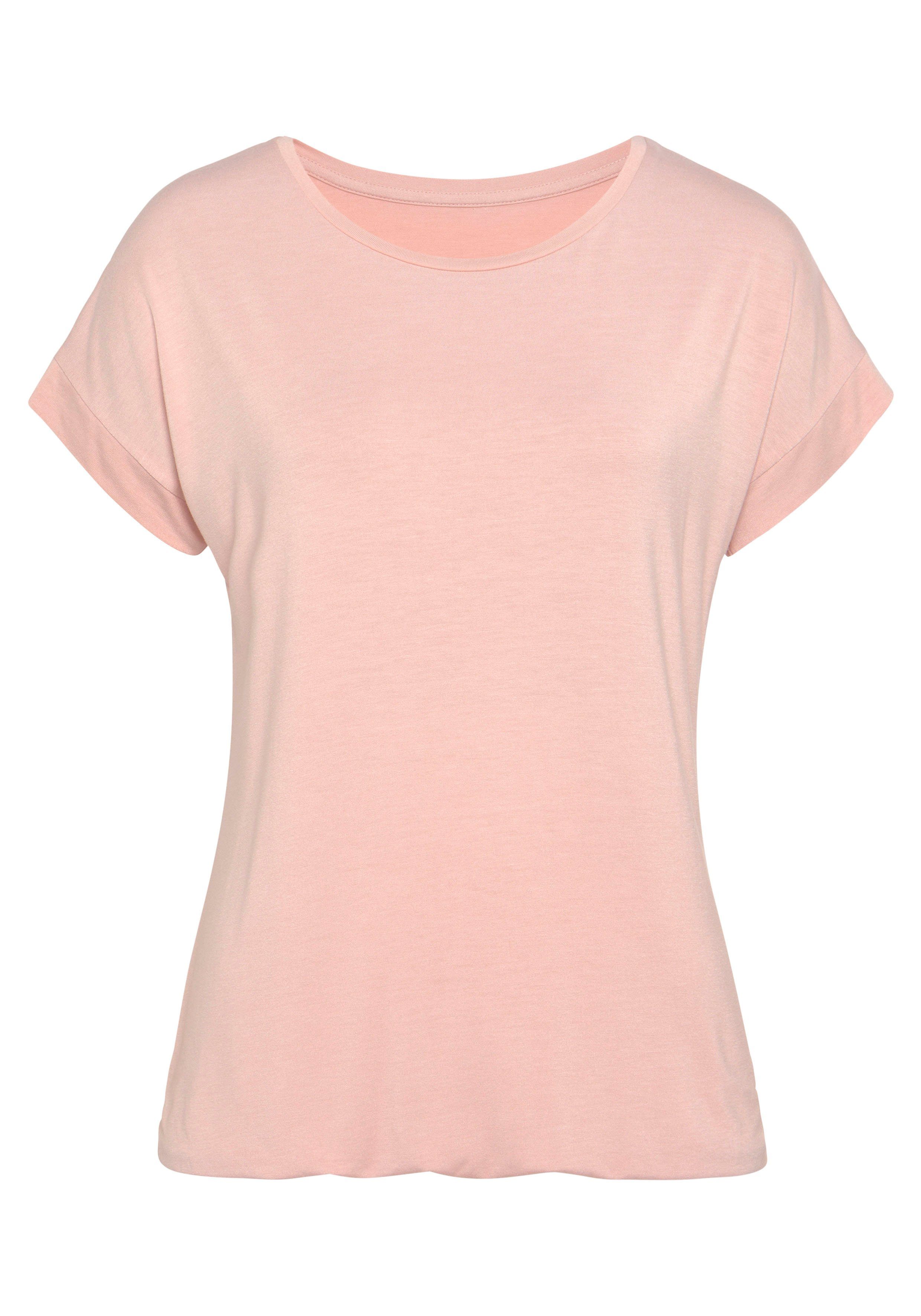vivance t-shirt met elastische zoomrand roze