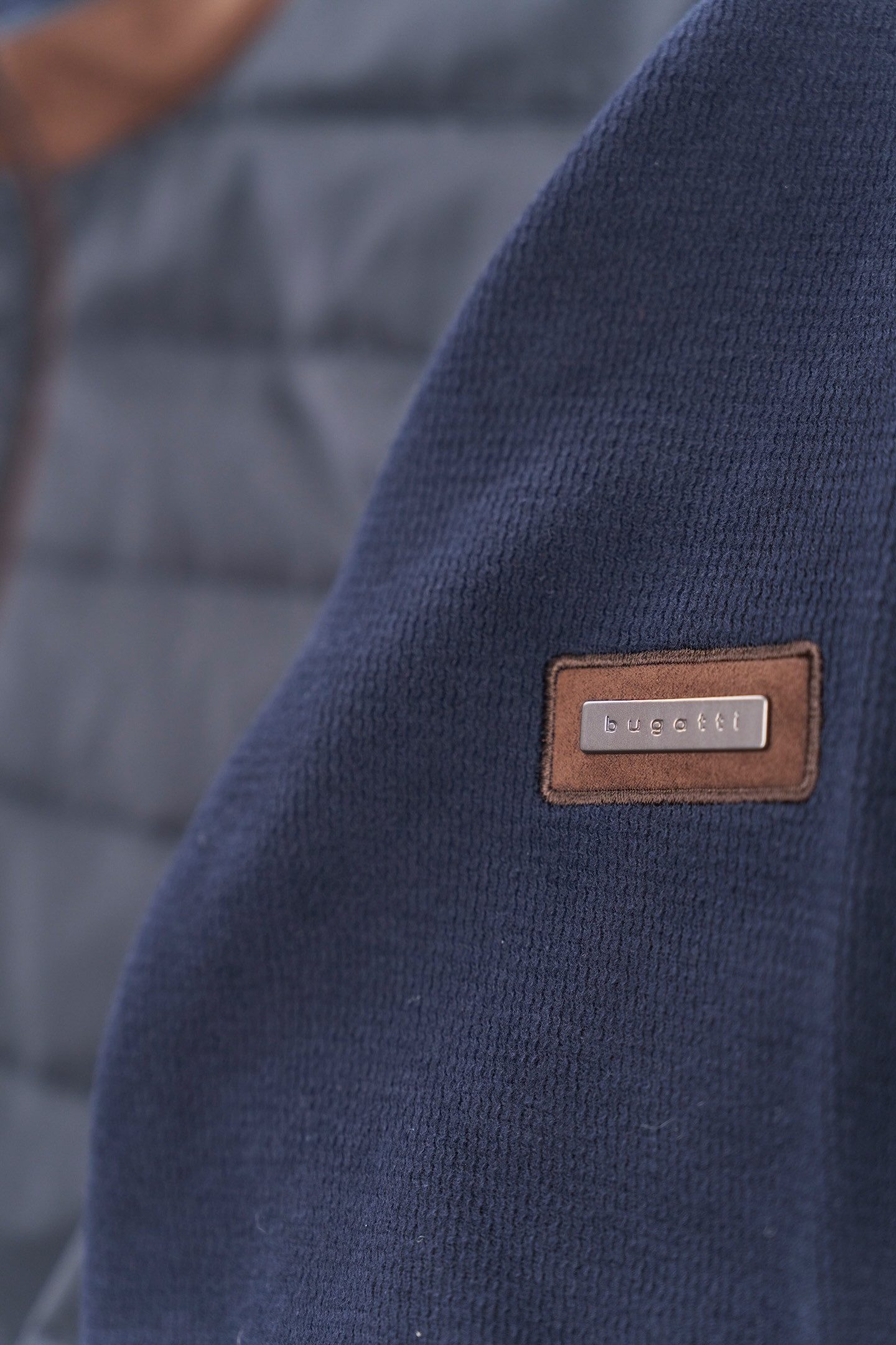 Bugatti Sweatvest met materialenmix