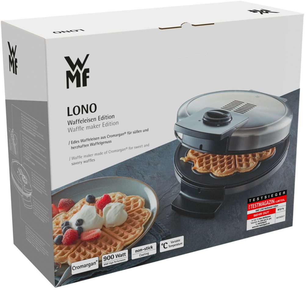WMF Wafelijzer LONO, anti-aanbak aluminium gegoten platen, traploze bruining