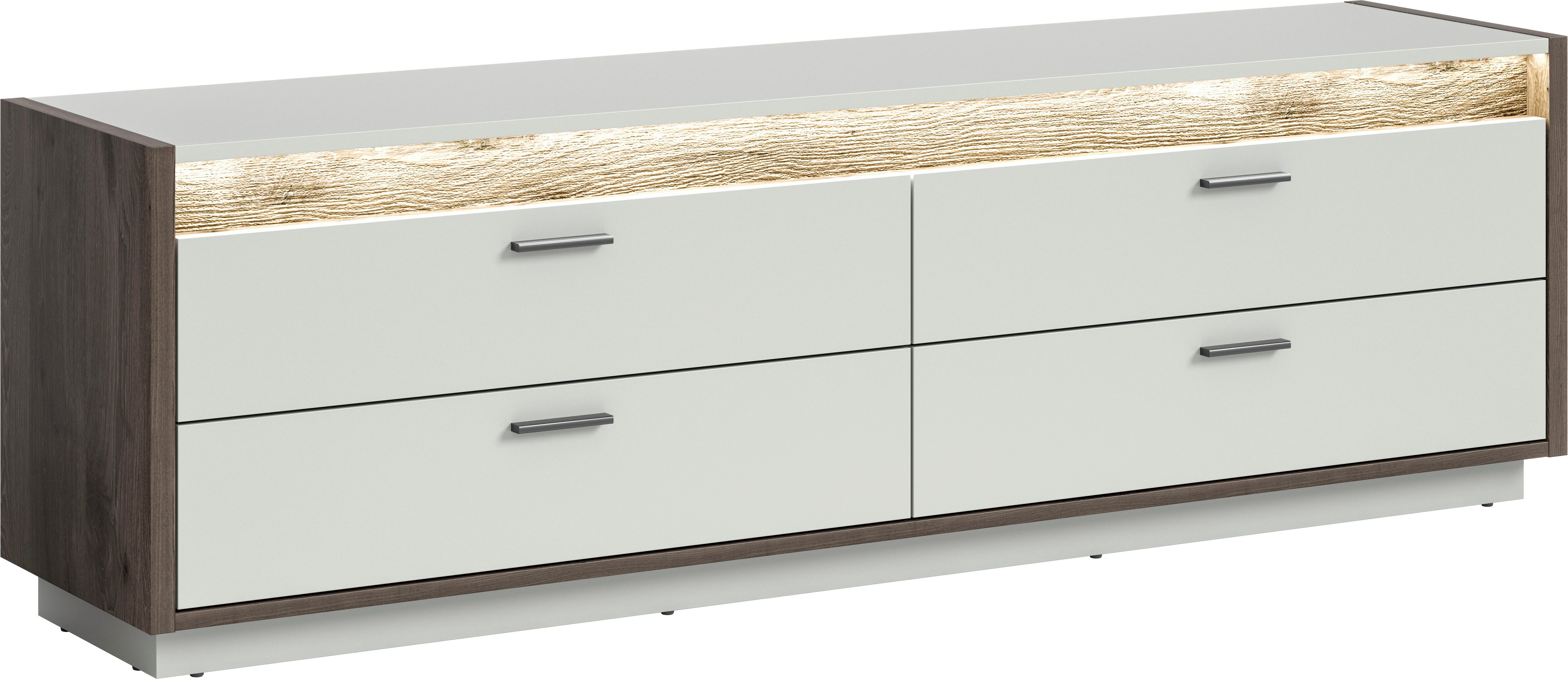 INOSIGN Tv-meubel Treviso, Breedte 187cm, incl. Frontverlichting, 4 lades TV-meubel, media meubels, TV-bank, televisiekast, woonkamerkast lowboards
