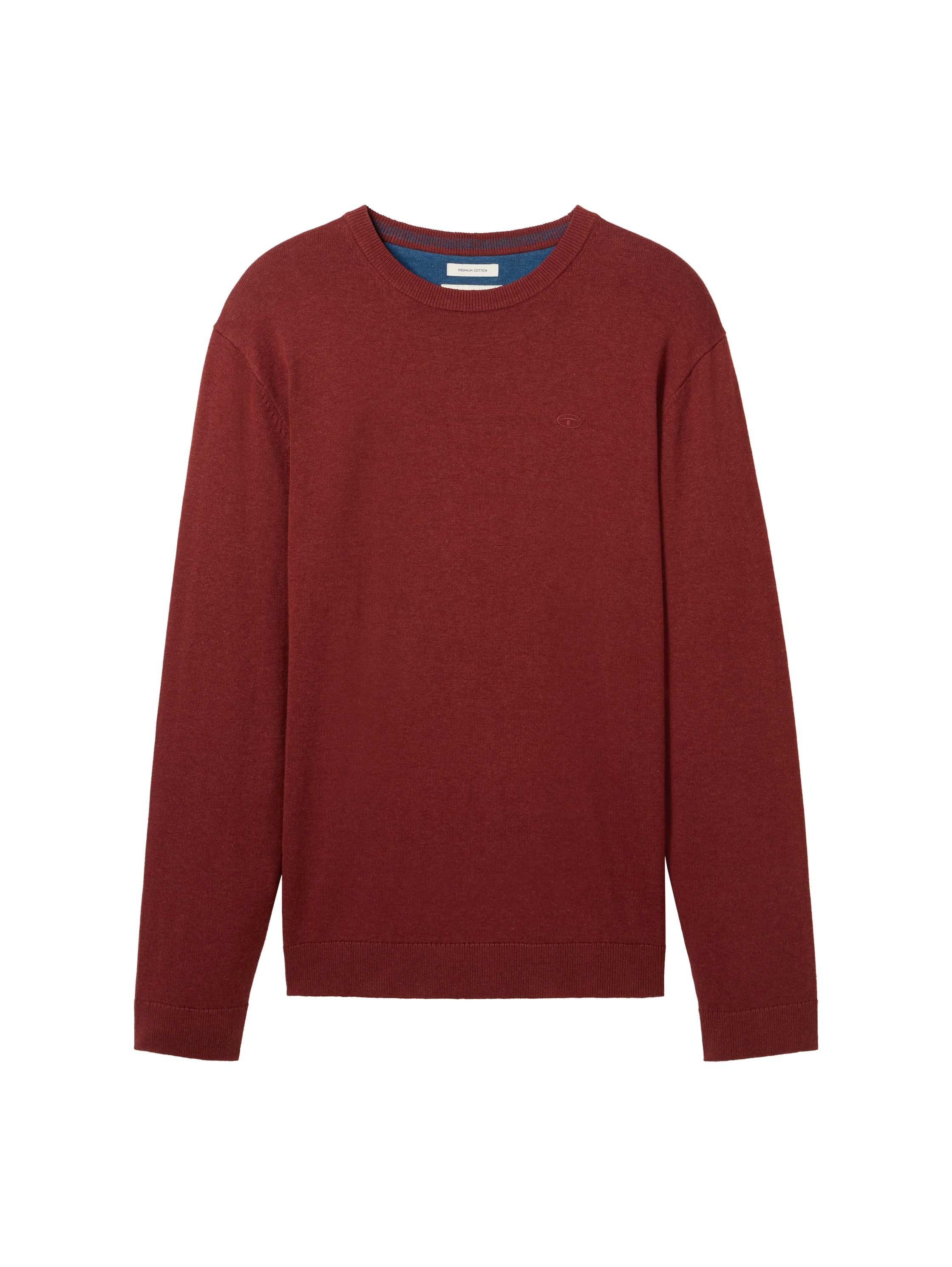 Tom Tailor Trui met ronde hals met geborduurd logo