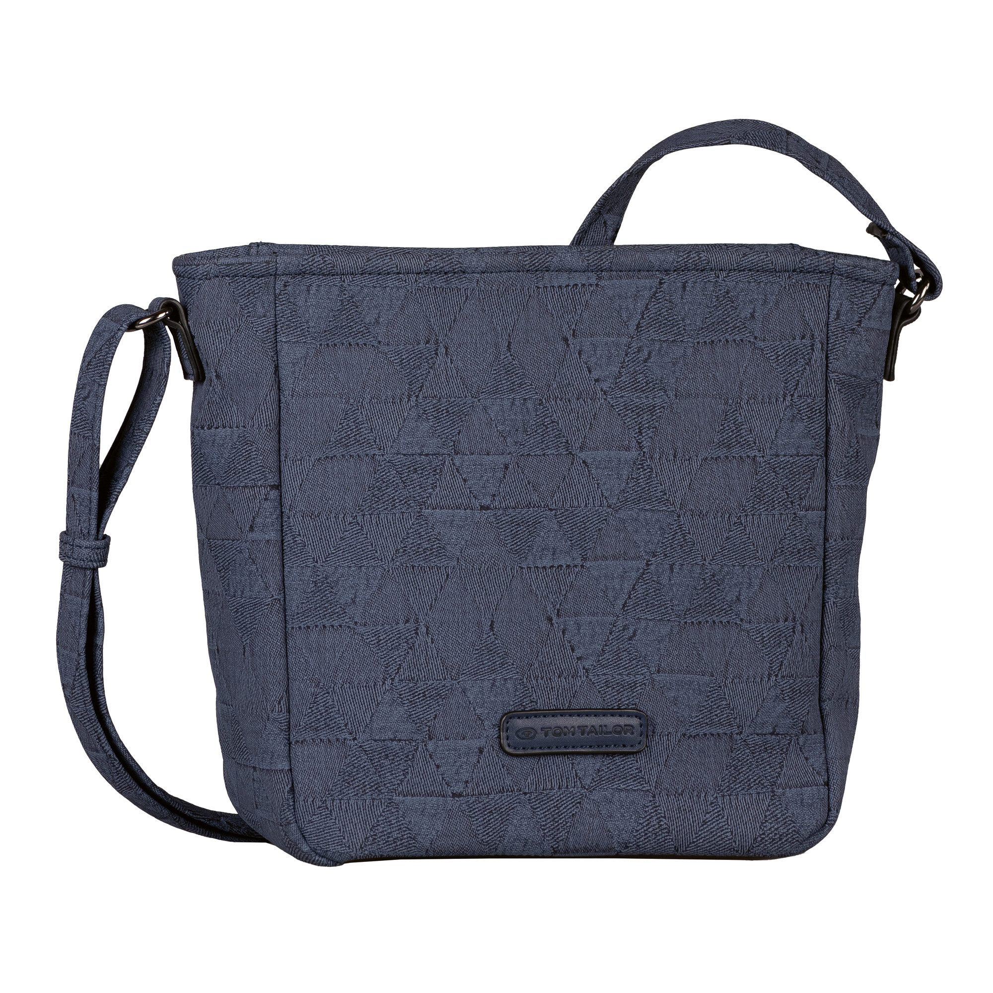 Tom Tailor Schoudertas Carrie van realistisch uitziend denim jacquard op zacht imitatieleer dames schoudertassen maat 22,5 cm blauw