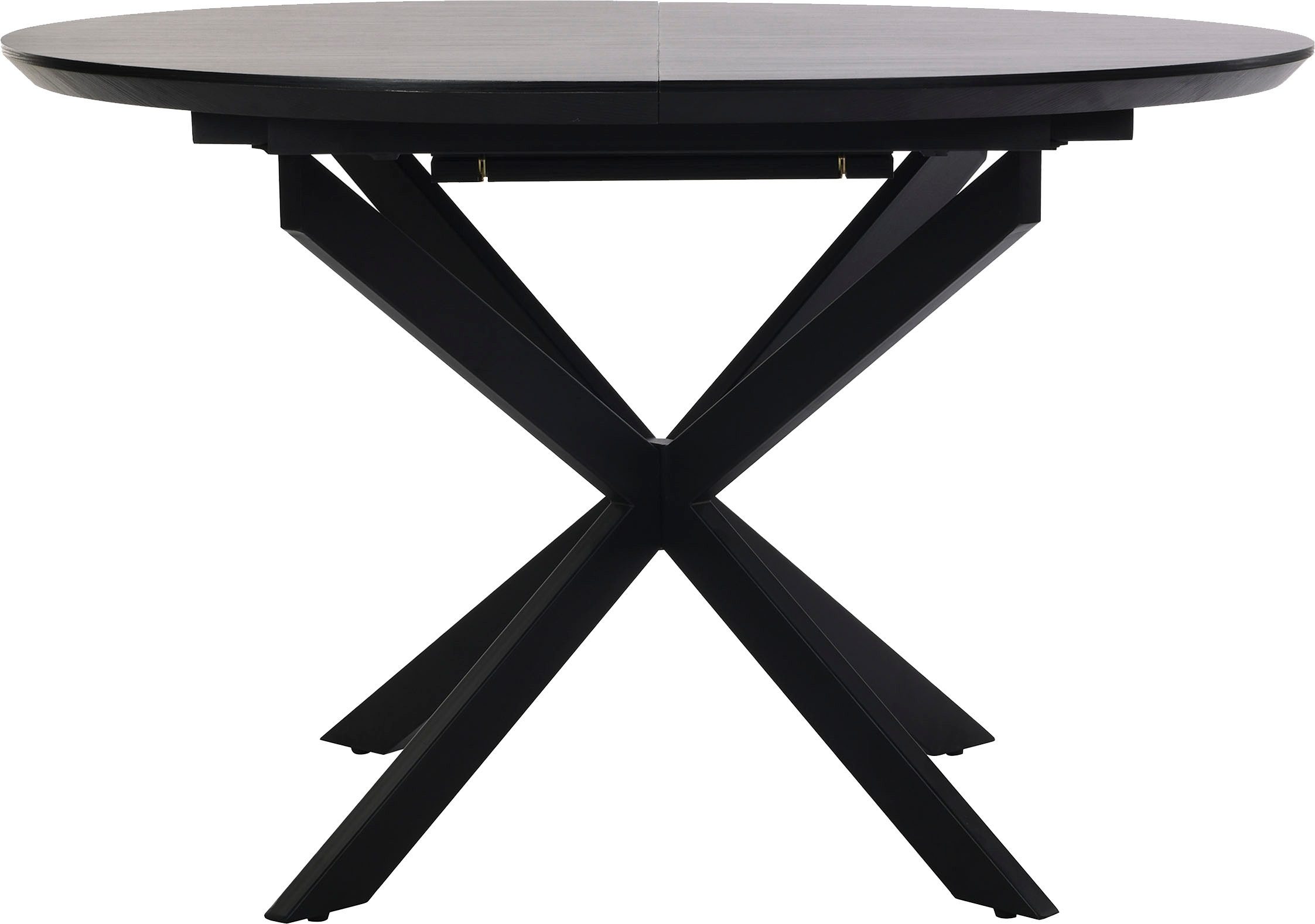 byLIVING Eettafel Oregon Uittrek 120-160 cm, met Zwitserse rand, eiken-look zwart