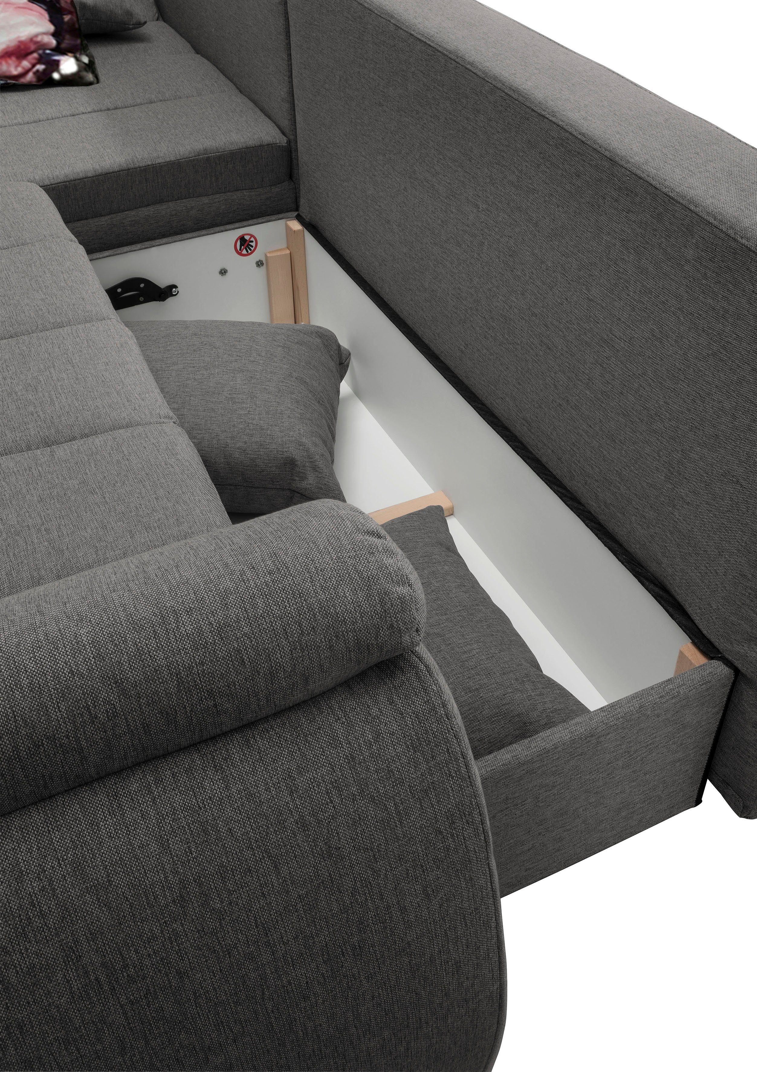 INOSIGN Hoekbank Imola elegant en modern, actuele stiksels in de zitting, comfortabel, L-vorm