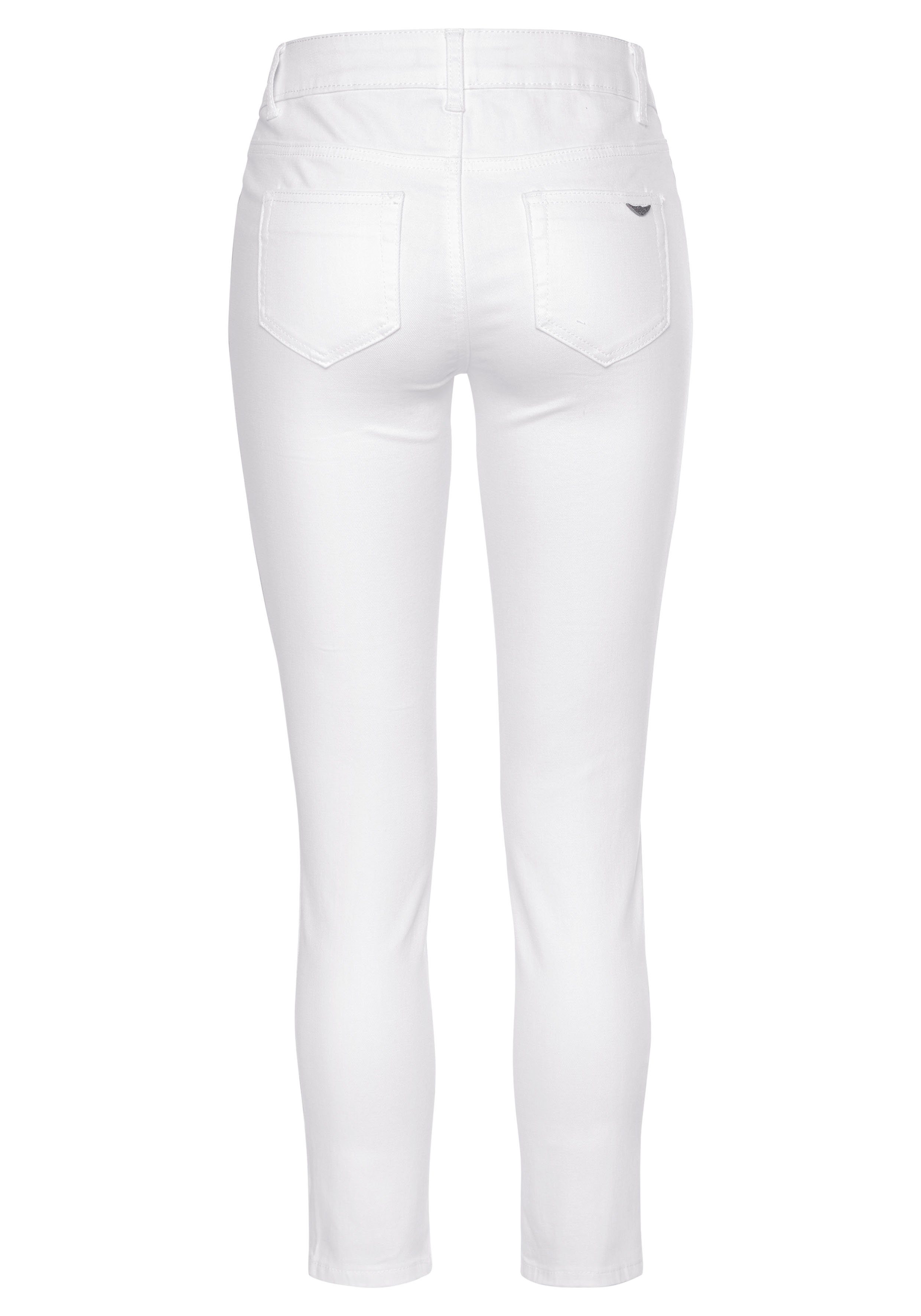 Arizona 7/8 jeans Met geren extra-strakke snit, used-look-wassing, lage taille