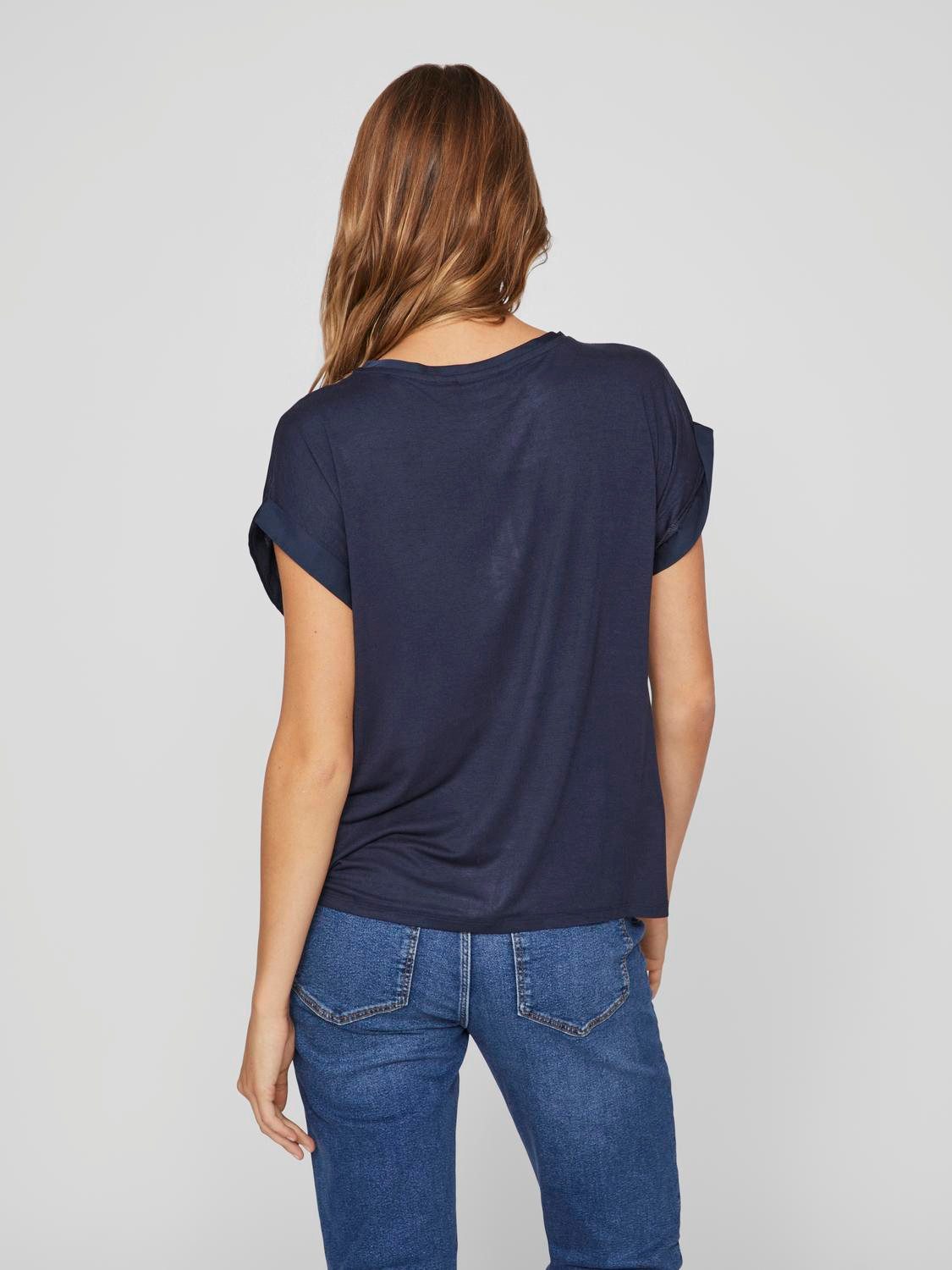 Vila Shirt met korte mouwen VIELLETTE S/S SATIN TOP - NOOS