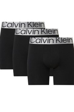 calvin klein boxershort met logoband in stijlvol grijs (set, 3 stuks, set van 3) zwart