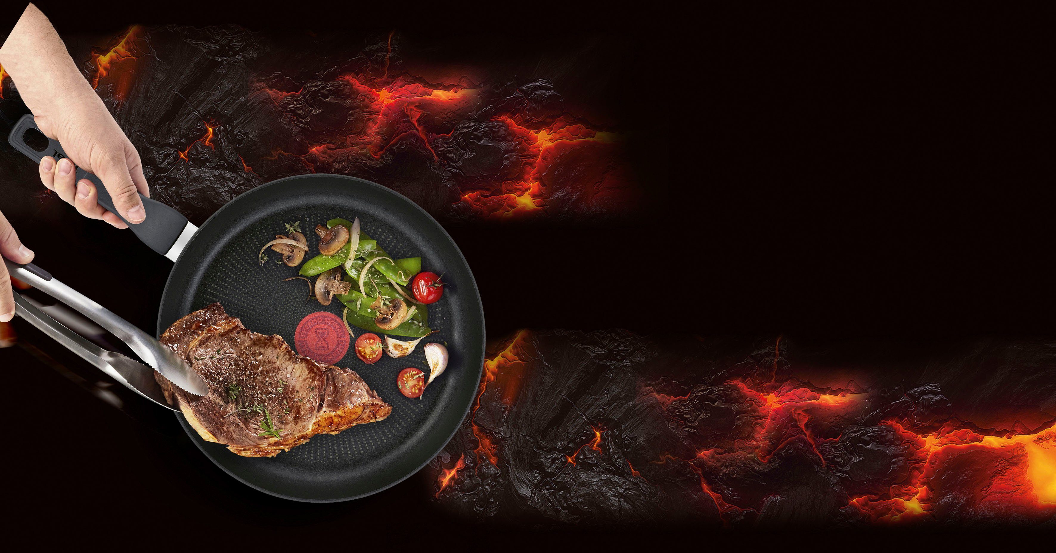 Tefal Koekenpan Hard Titanium Pro Anti-aanbak coating, inductie, temperatuurindicator, gemaakt in Frankrijk