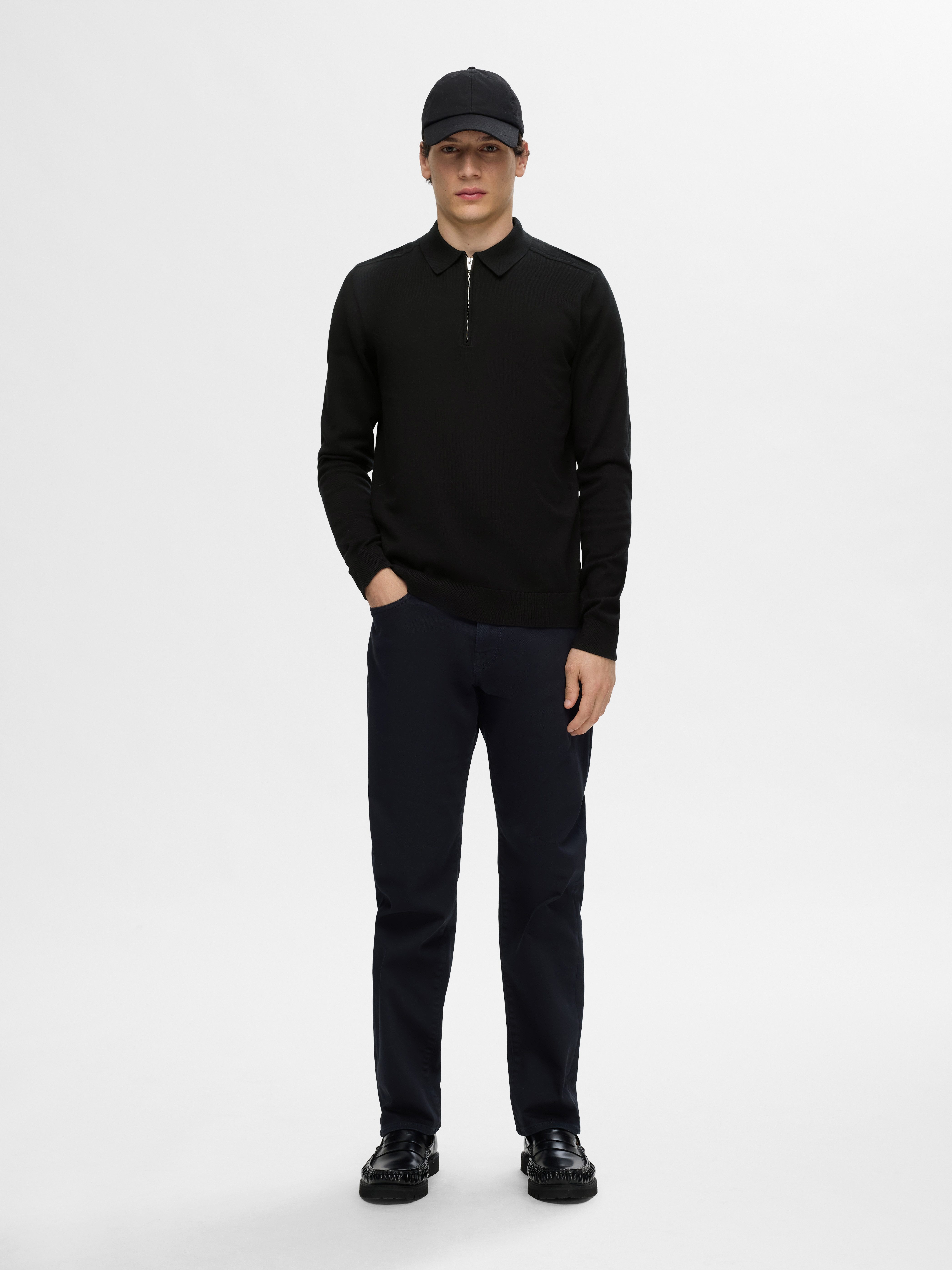 SELECTED HOMME Trui met polokraag SLHBERG LS HALF ZIP POLO NOOS