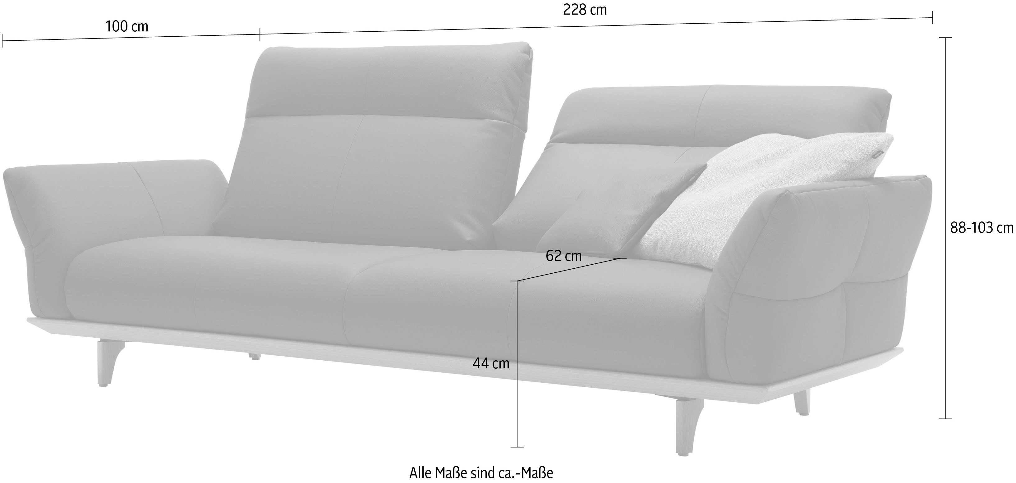 Creation BY ROLF BENZ 3,5-zitsbank Hs.460 Onderstel en poten in walnotenhout, breedte 228 cm