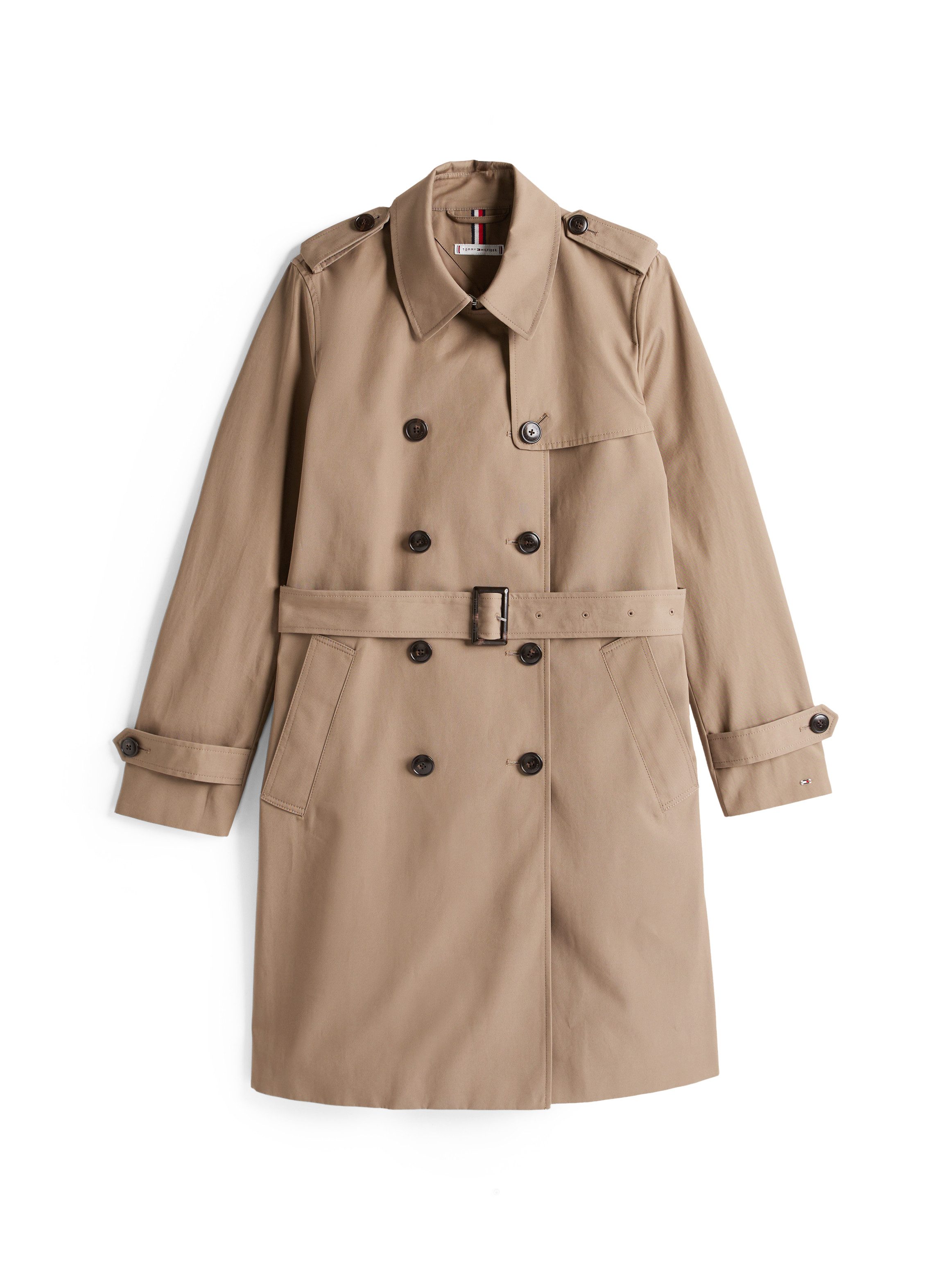Tommy Hilfiger Trenchcoat COTTON DB SLIM FIT TRENCH met de kenmerkende trenchdetails