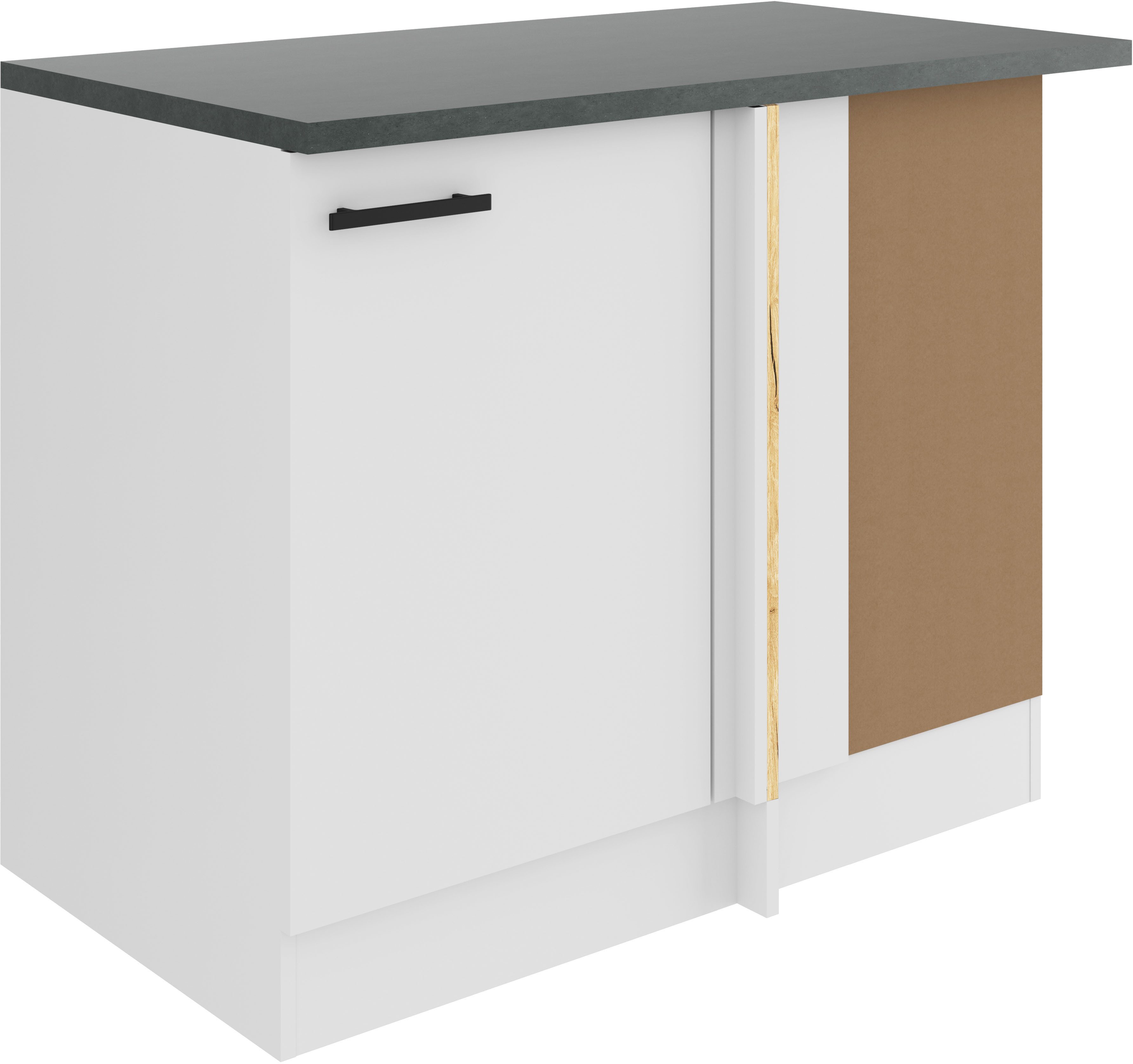 OPTIFIT Hoekonderkast Palma Breedte 100 cm, deuropening verwisselbaar onderkasten wit