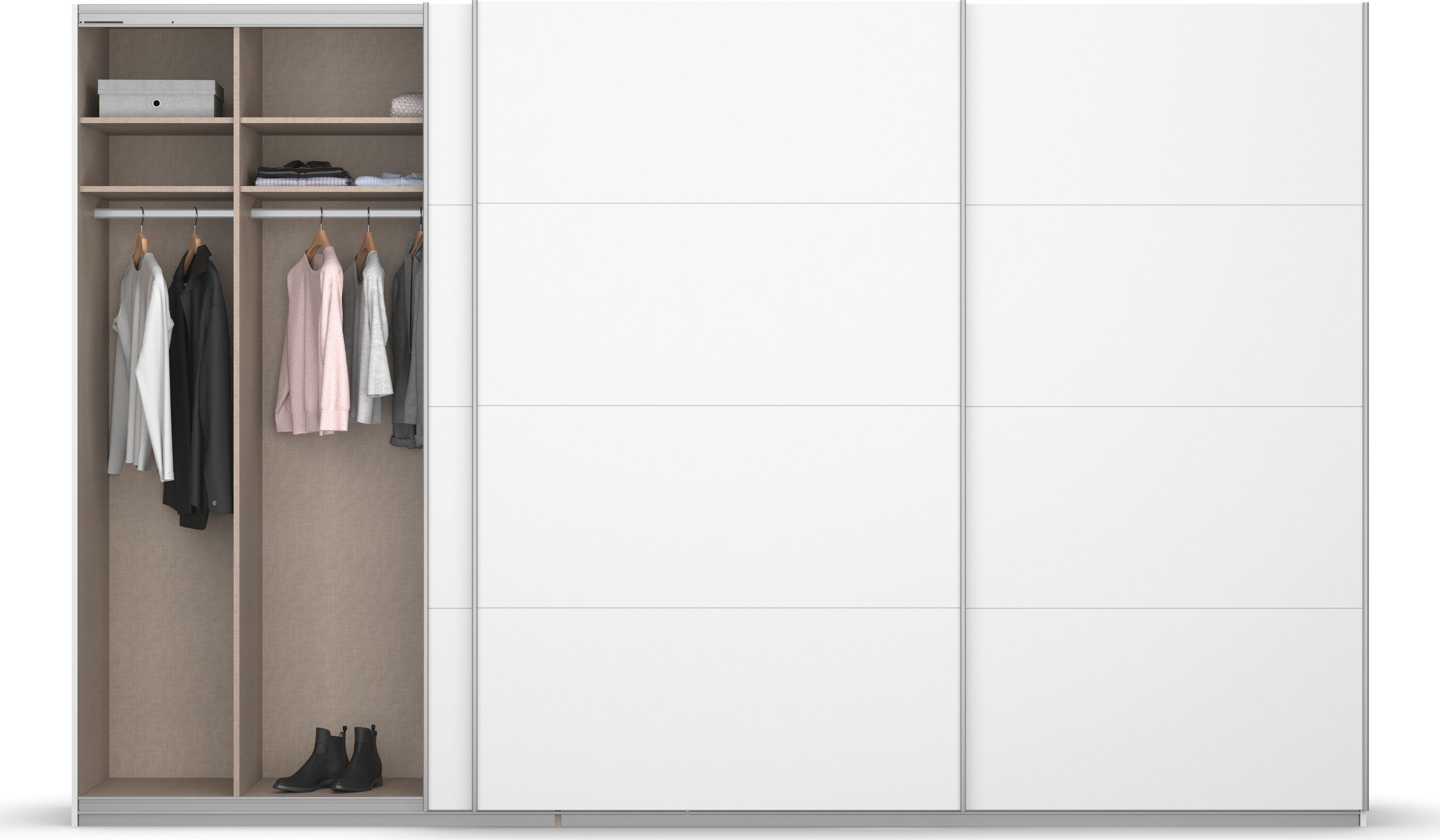 rauch Zweefdeurkast Kledingkast kast garderobe KOLUNA met decor-front inclusief 2 binnenladen en extra legplanken made in germany