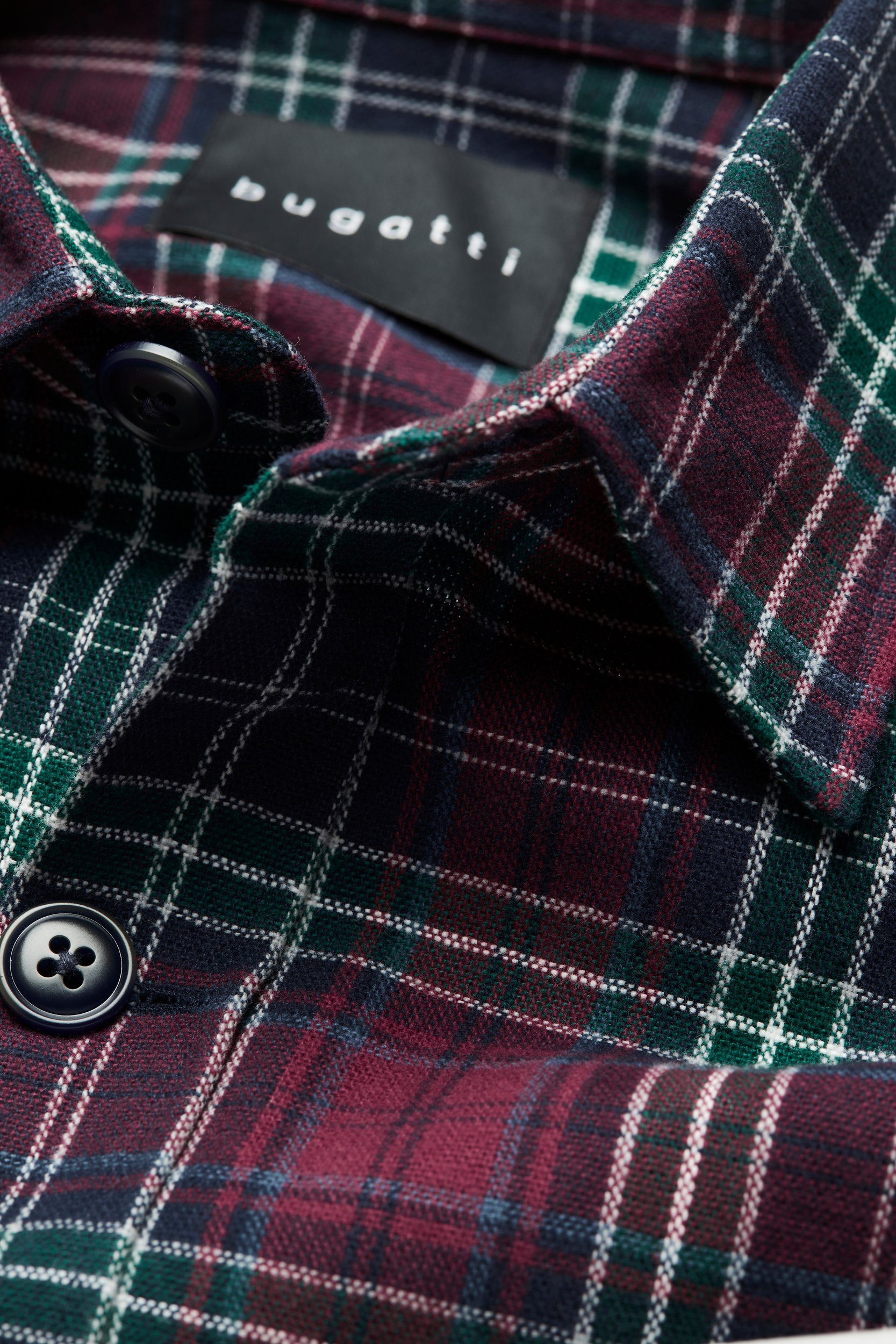 Bugatti Overhemd met lange mouwen Overshirt met geruit patroon