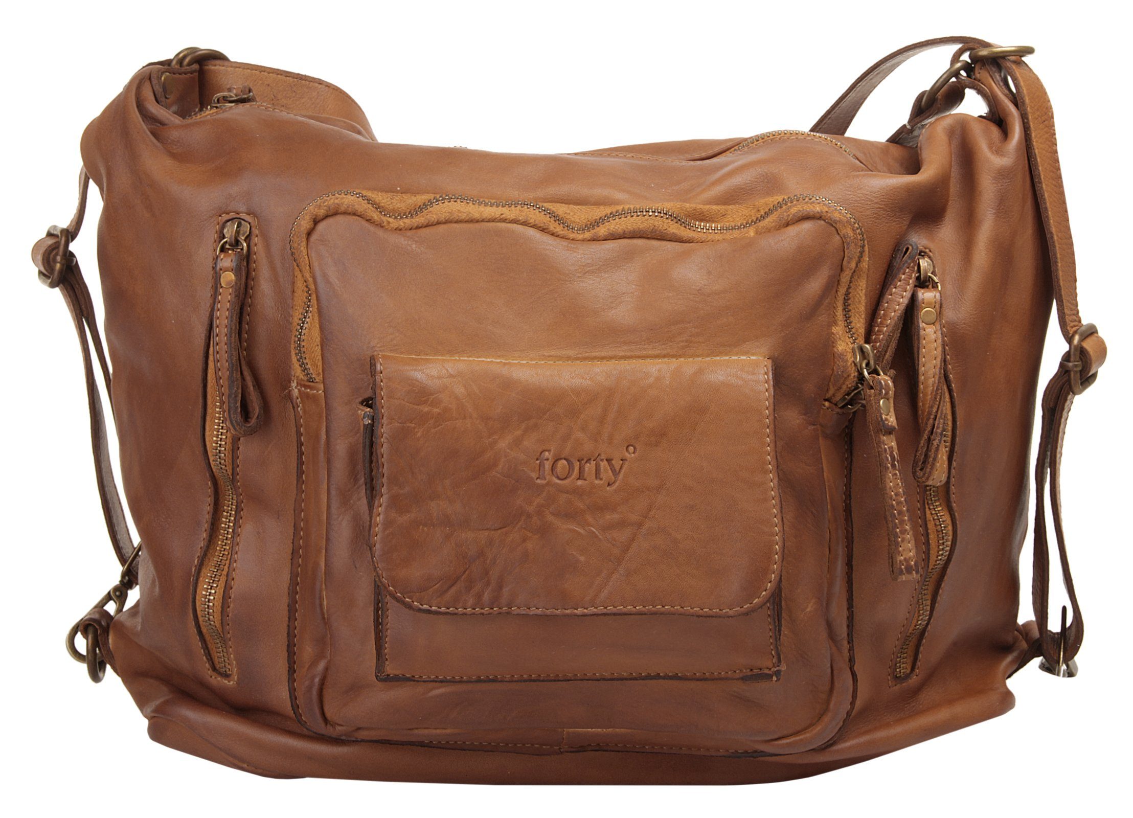 Forty Degrees Rugzak echt leer, made in italy