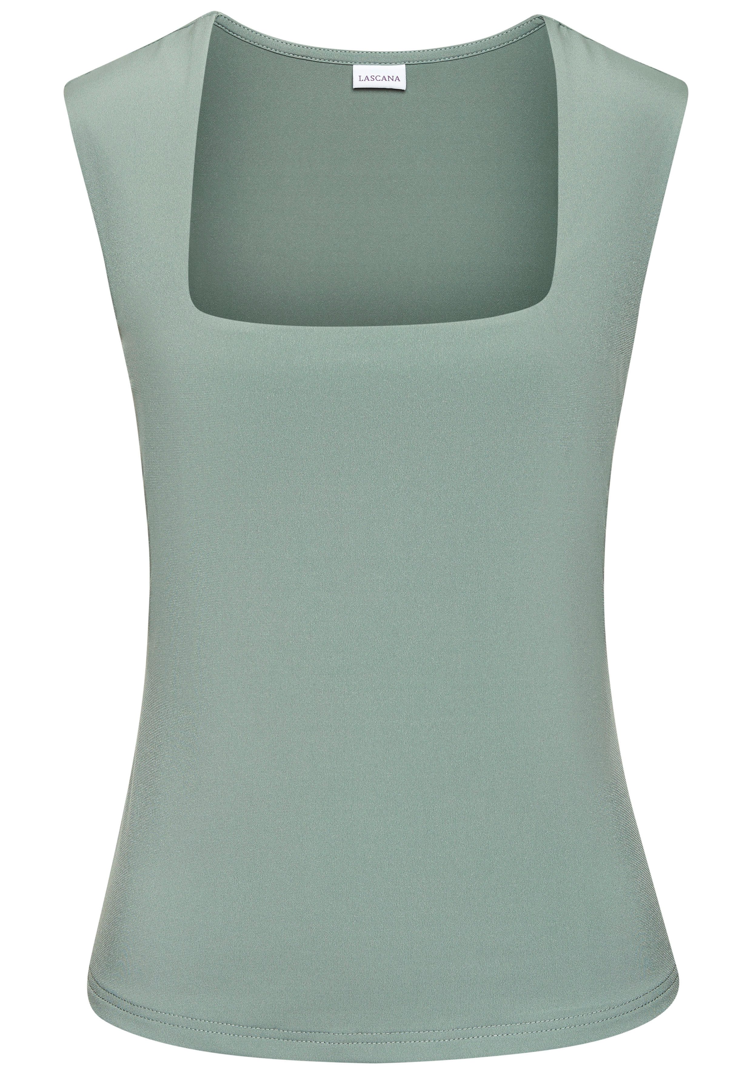 Lascana Tanktop van kreukvrij materiaal, elegant basis top met brede banden