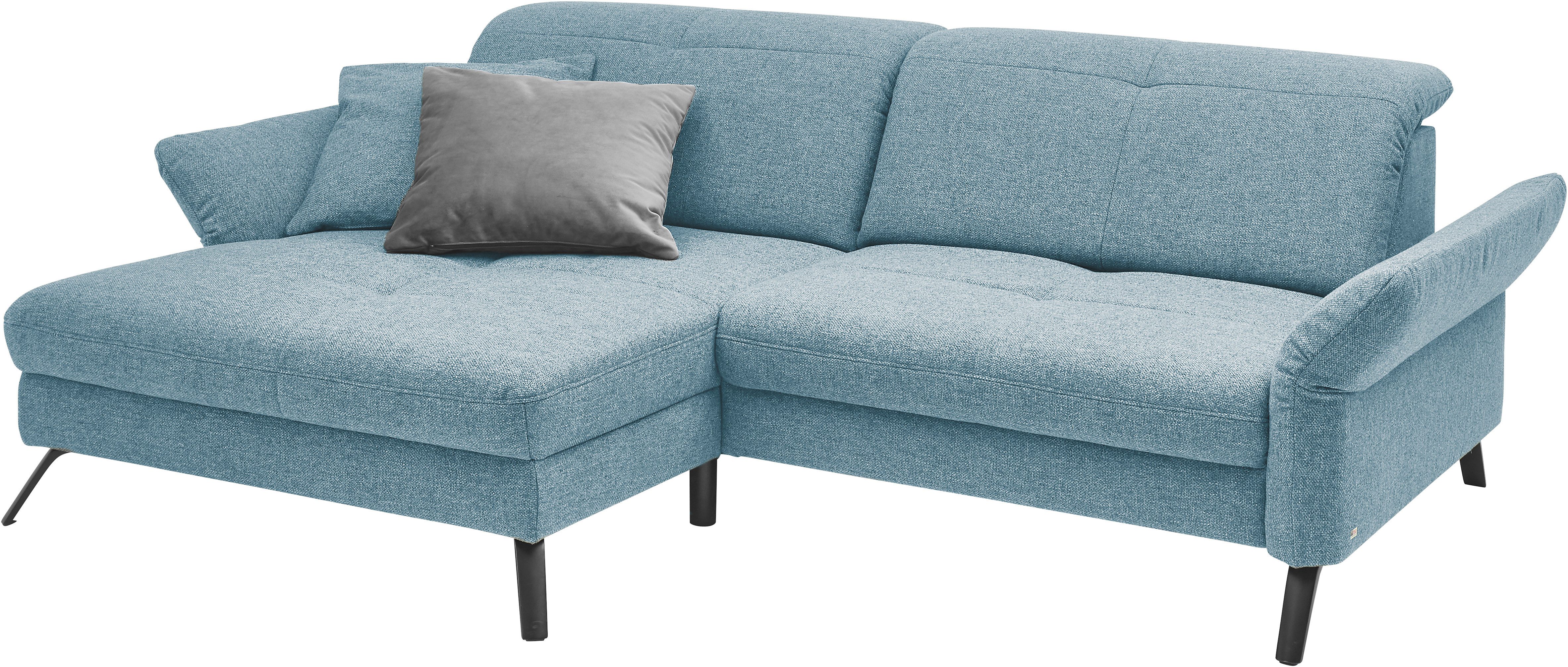 set one by Musterring Hoekbank SO 4400 V optioneel met motorische bedfunctie & hoofdverstelling, voet zwart