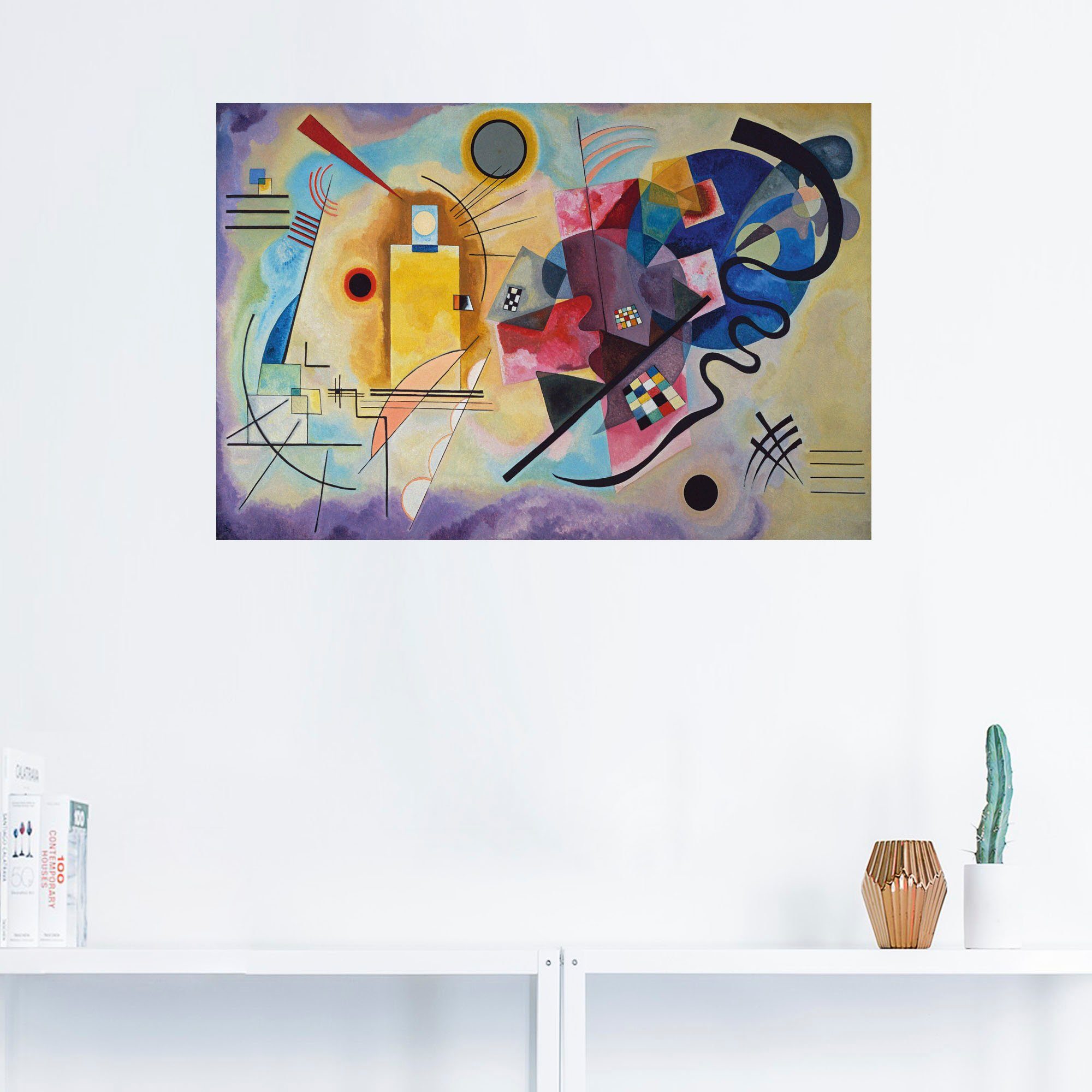 Artland Artprint Geel, rood en blauw. 1925 als artprint van aluminium, artprint voor buiten, poster, muursticker in diverse maten formaten