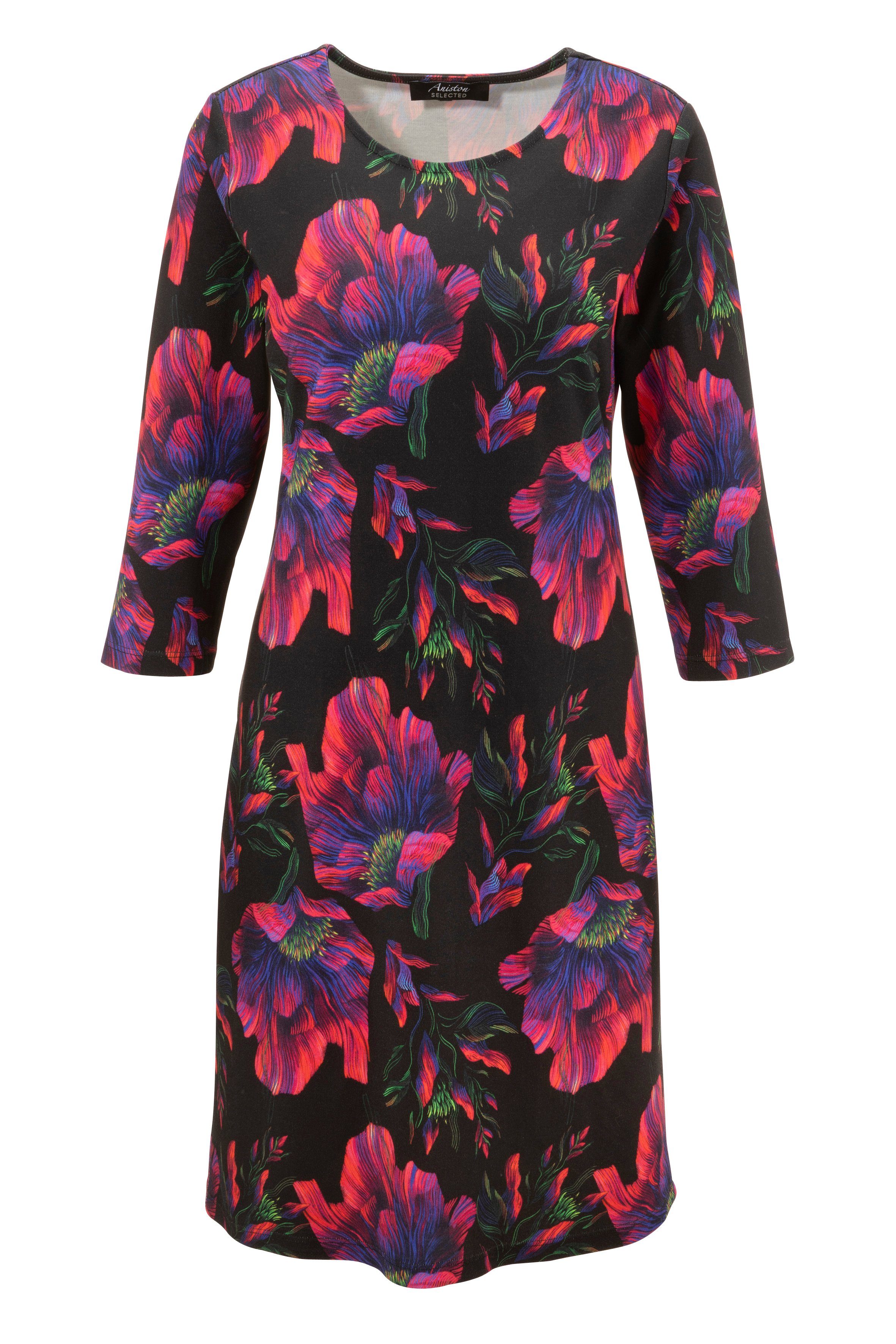 Aniston SELECTED Jerseyjurk met bloemenprint in knalkleuren