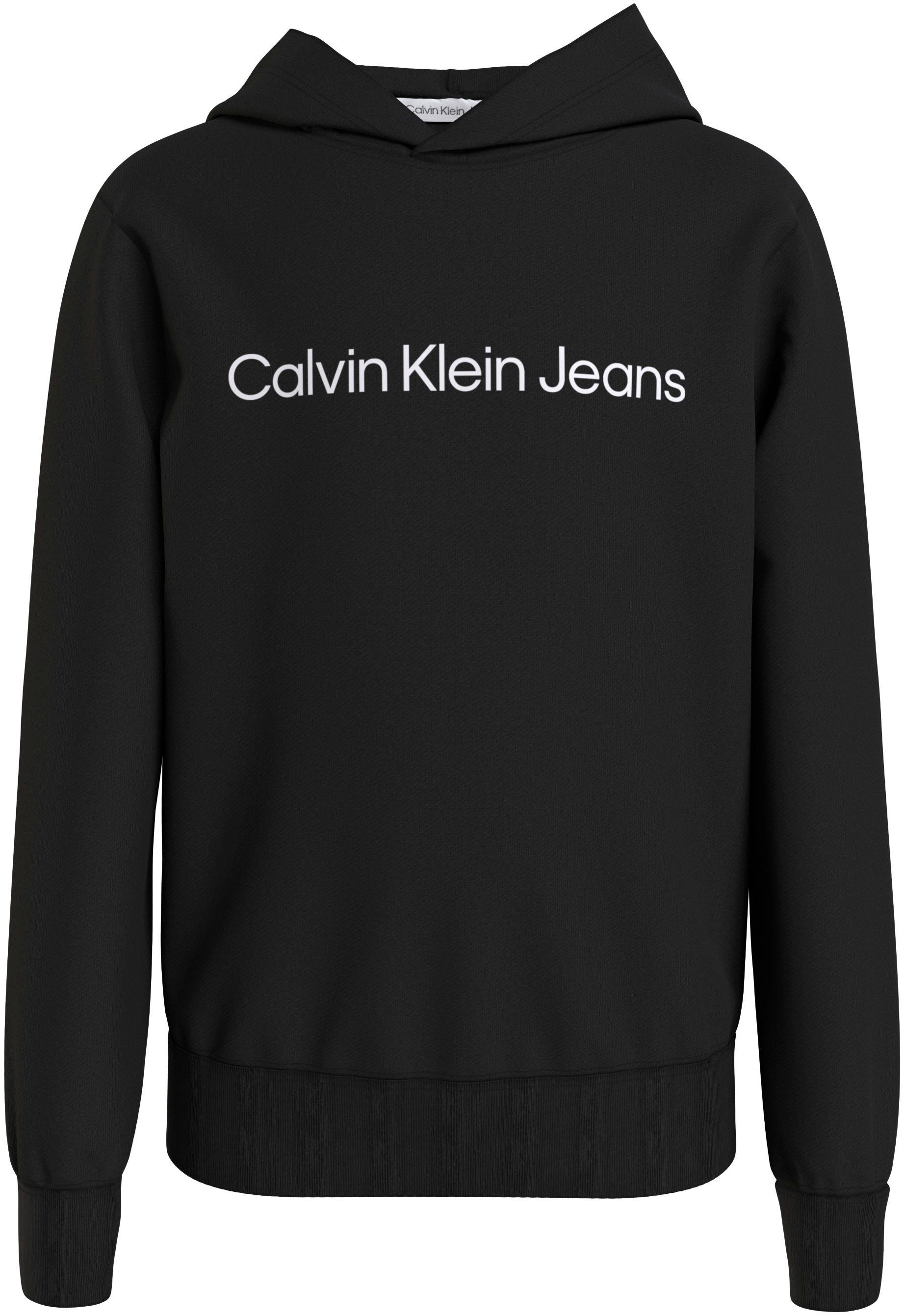 Calvin Klein hoodie Terry met logo zwart Sweater Jongens Katoen Capuchon 116