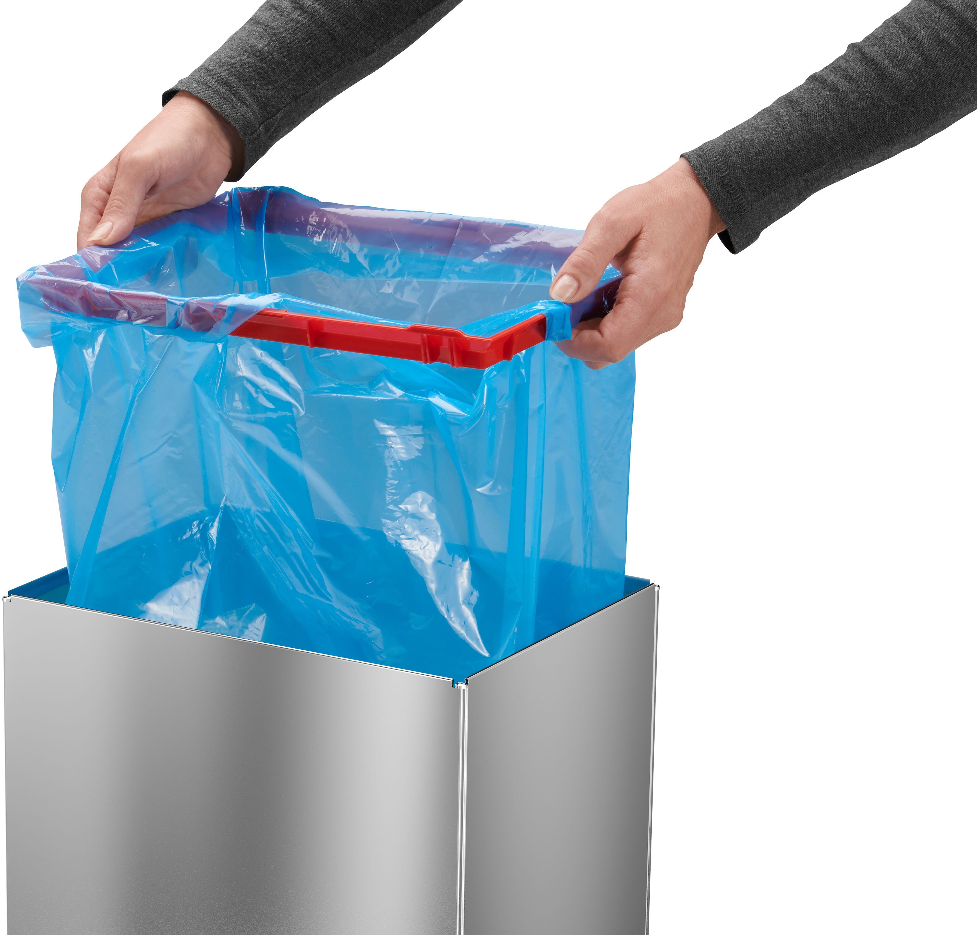 Hailo Vuilnisemmer Big-Box Swing XL 52 l, plaatstaal of edelstaal, met zelfsluitende swingdeksel