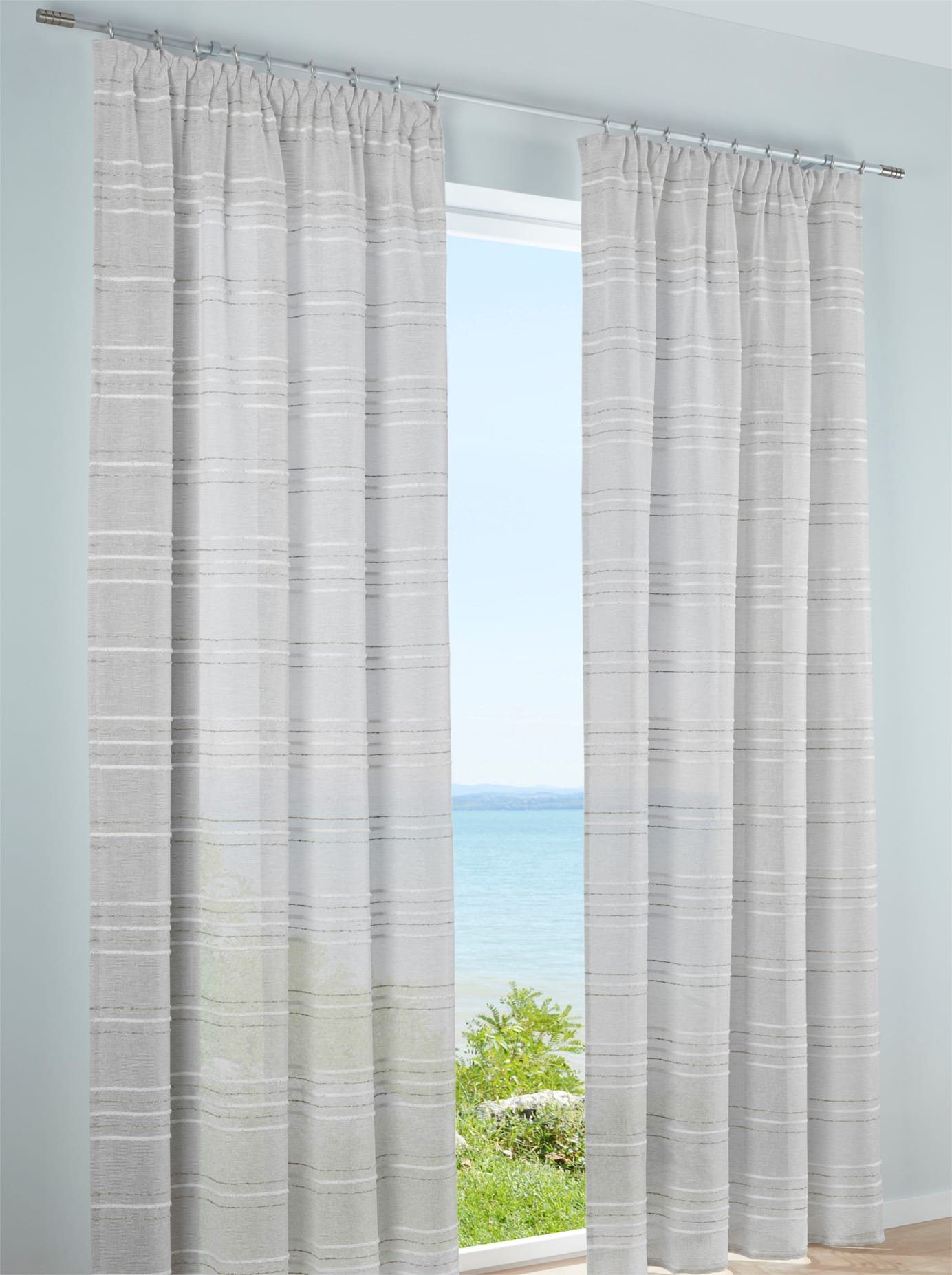 heine home Gordijn (1 stuk) kant & klaar gordijnen maat 1 beige