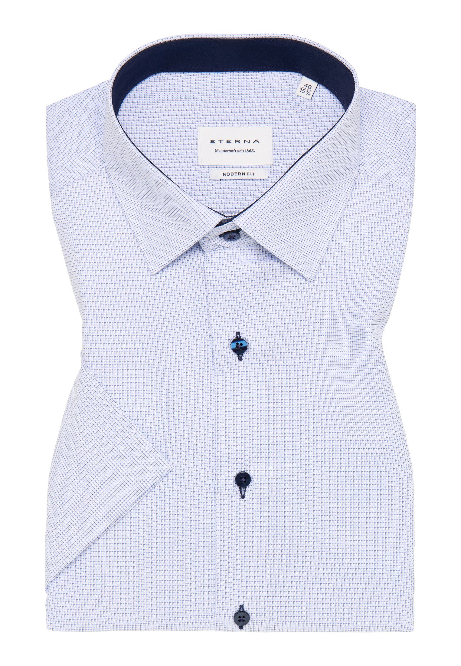 Eterna Overhemd met korte mouwen MODERN FIT NON IRON (strijkvrij)