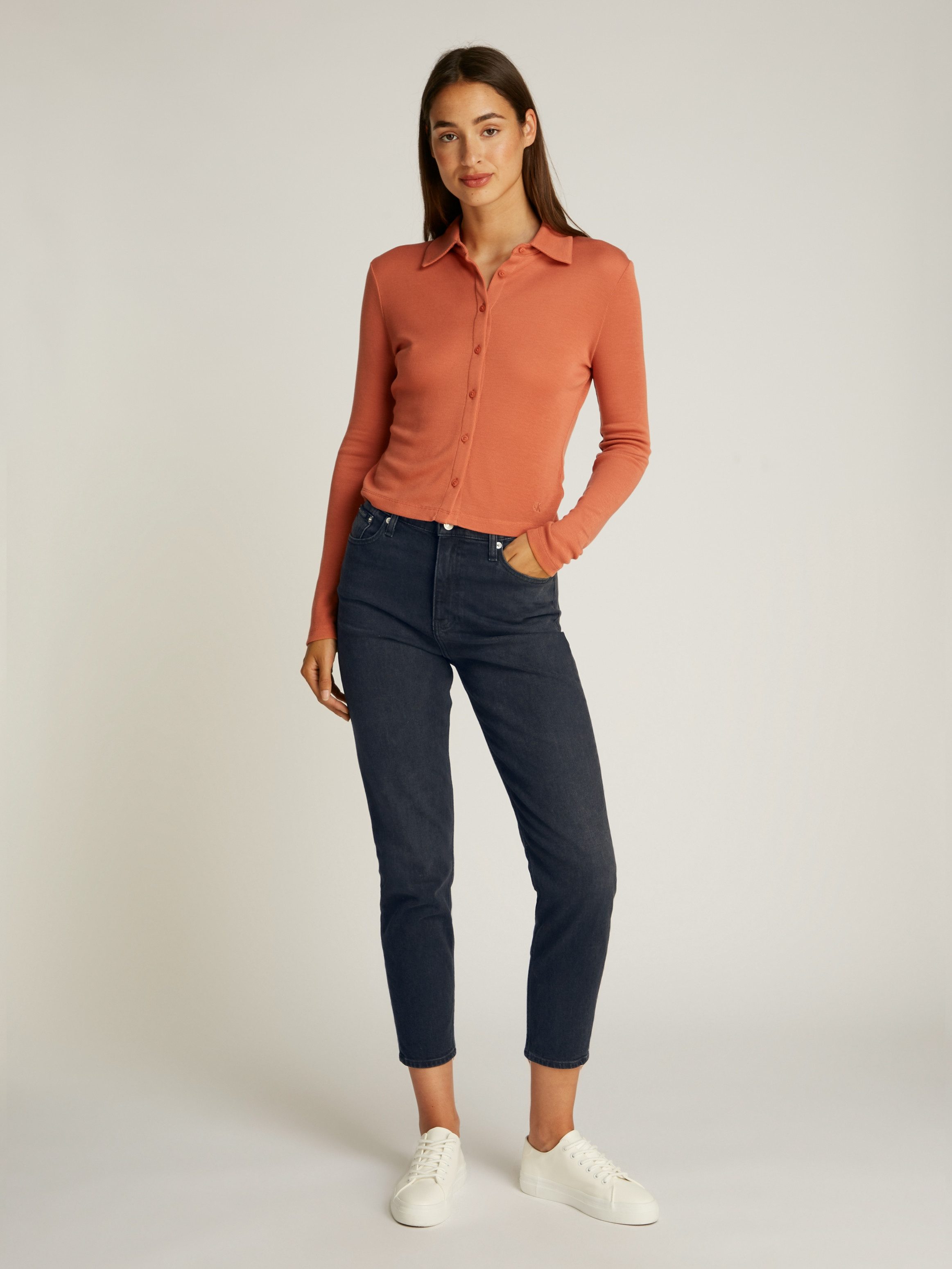 Calvin Klein Mom jeans MOM JEAN met muntzakje logoprint