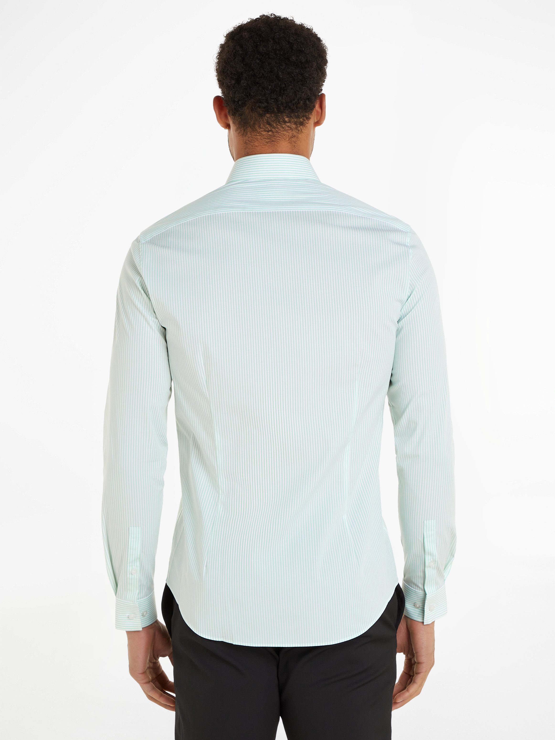 Calvin Klein Overhemd met lange mouwen POPLIN STRIPE SLIM SHIRT