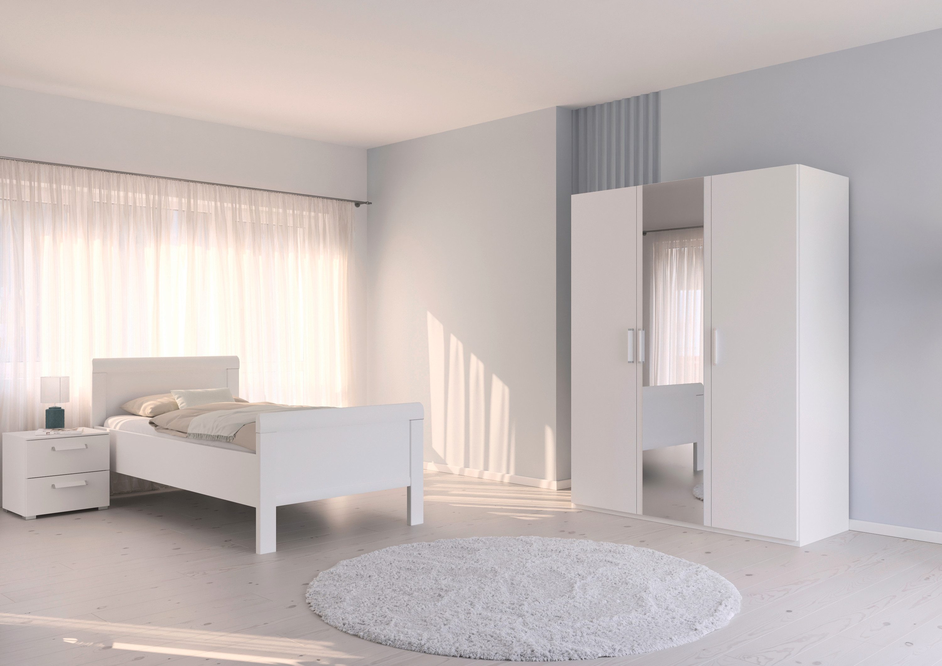 rauch Slaapkamerserie Compleet slaapkamer EVELYN Kast en bed in 2 breedtes, nachtkastje met 2 lades MADE IN GERMANY (set, 3-delig)