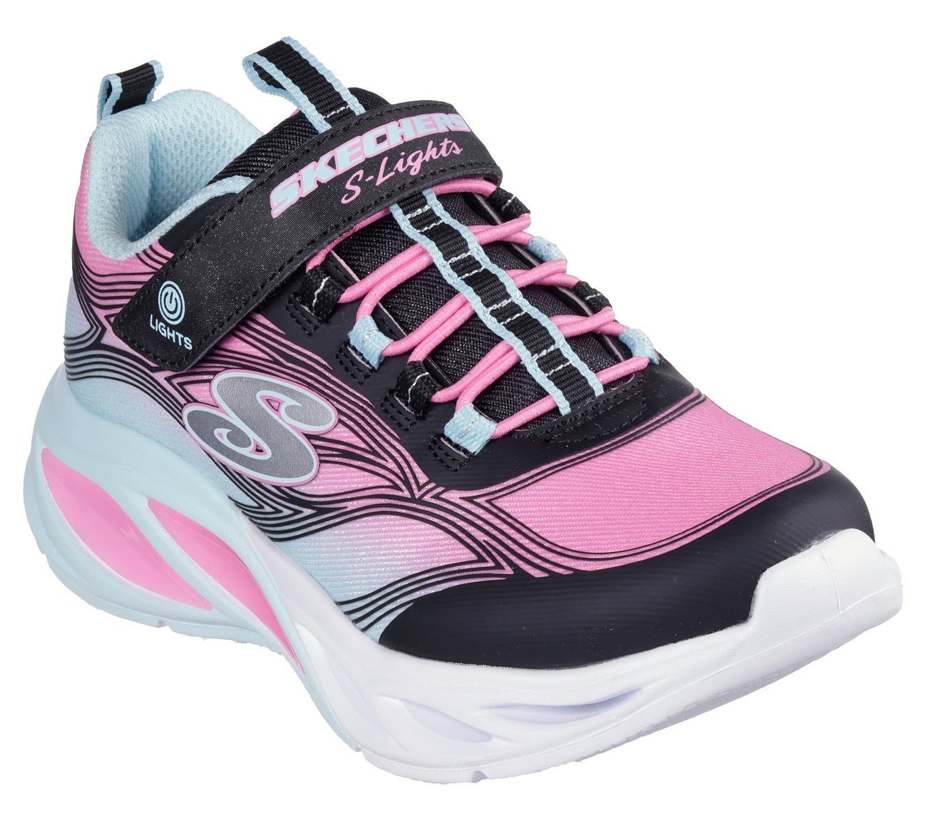 Skechers Sneakers COSMIC GLOW LIGHTS Klittenbandschoen met glitter, maat sjabloon te downloaden meisjes sneakers maat 28 EU zwart