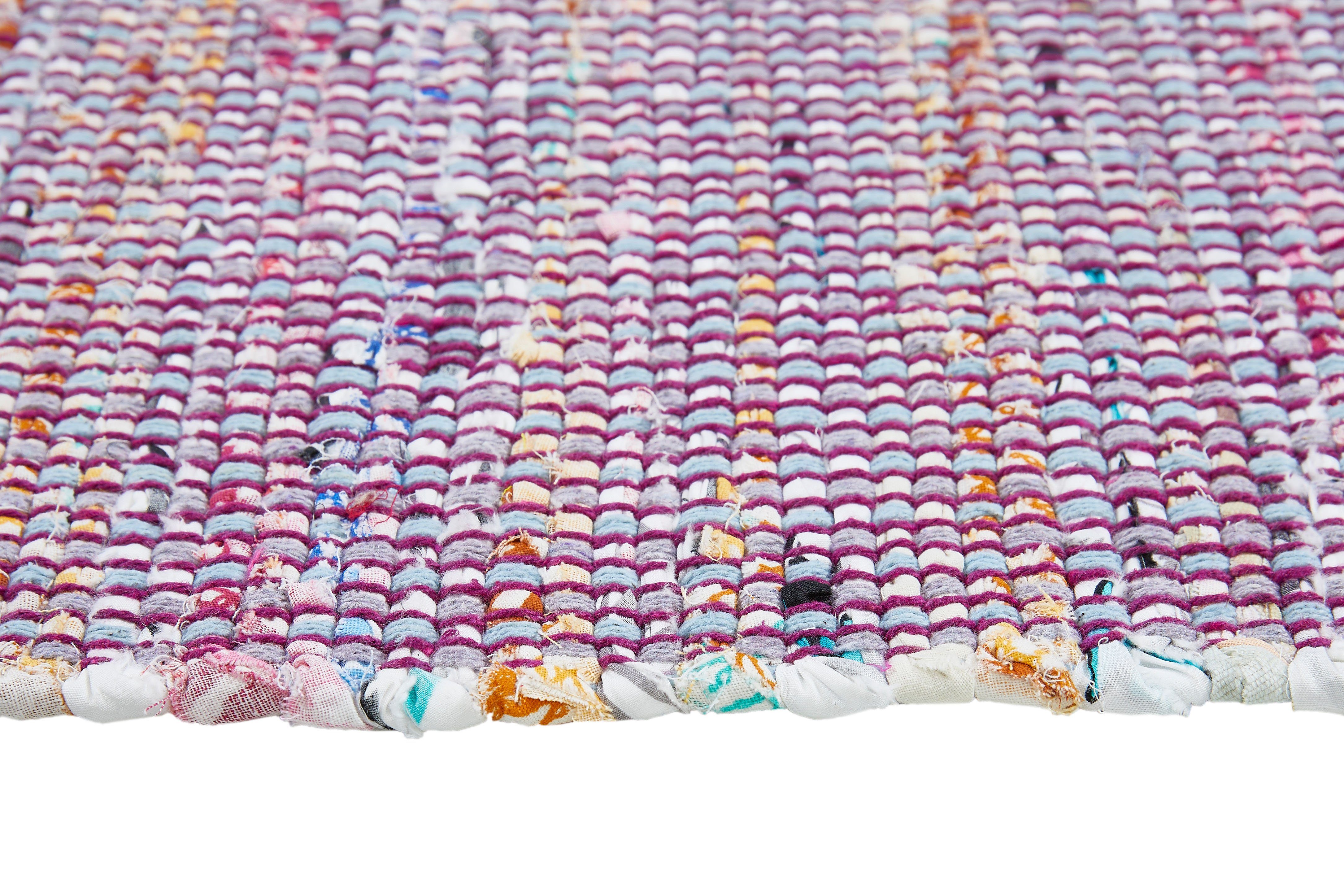 Andiamo Vloerkleed Frida Handgeweven vloerkleed, Fleckerl, puur katoen, met de hand geweven, met franje