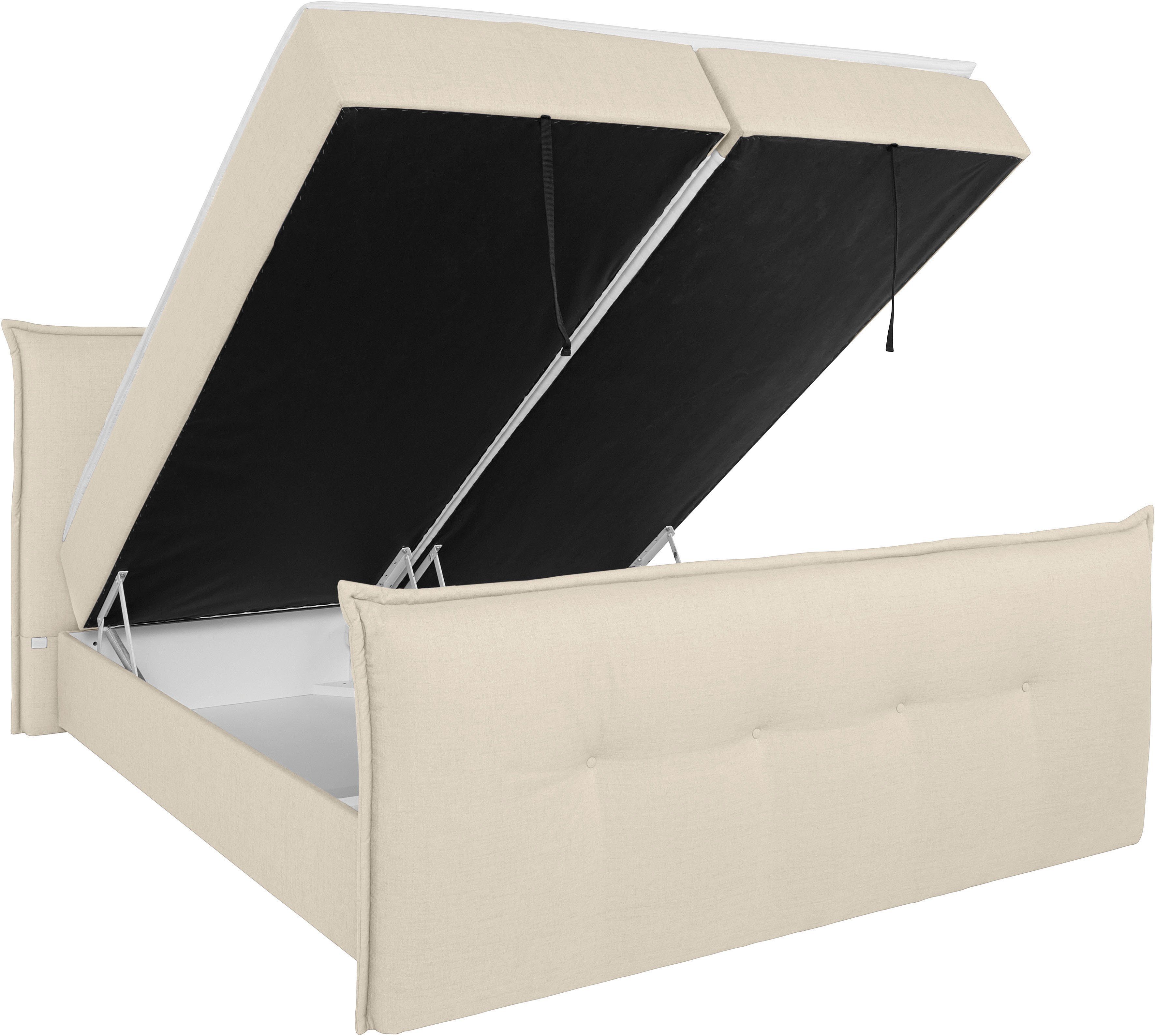 andas Boxspring Lichtgewicht inclusief voetbord, bedkist & topmatras, in 4 breedten en 2 hardheden