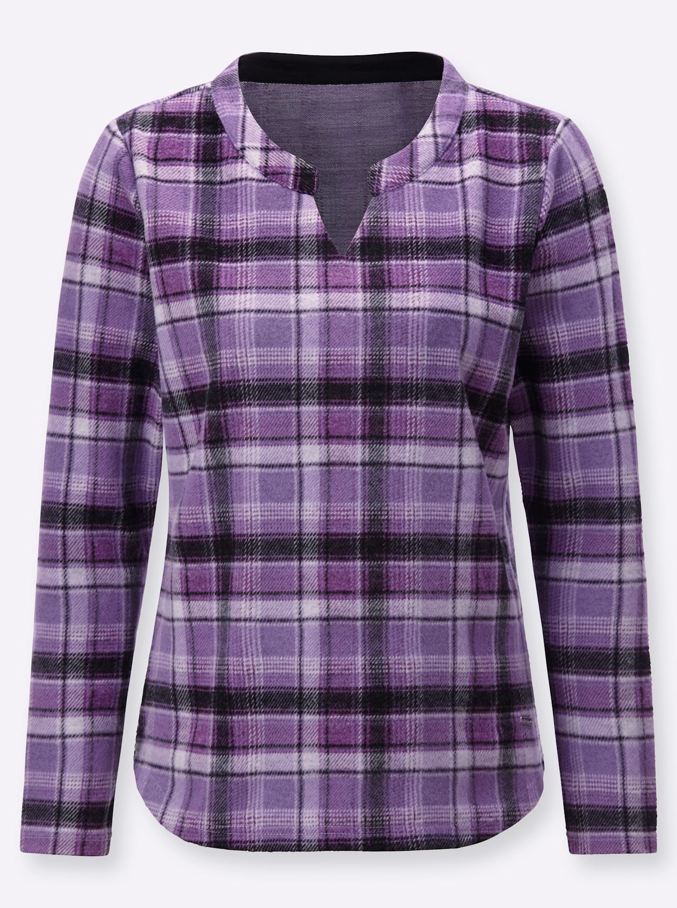 Casual Looks Shirt met lange mouwen Jacquard-Shirt (1-delig)