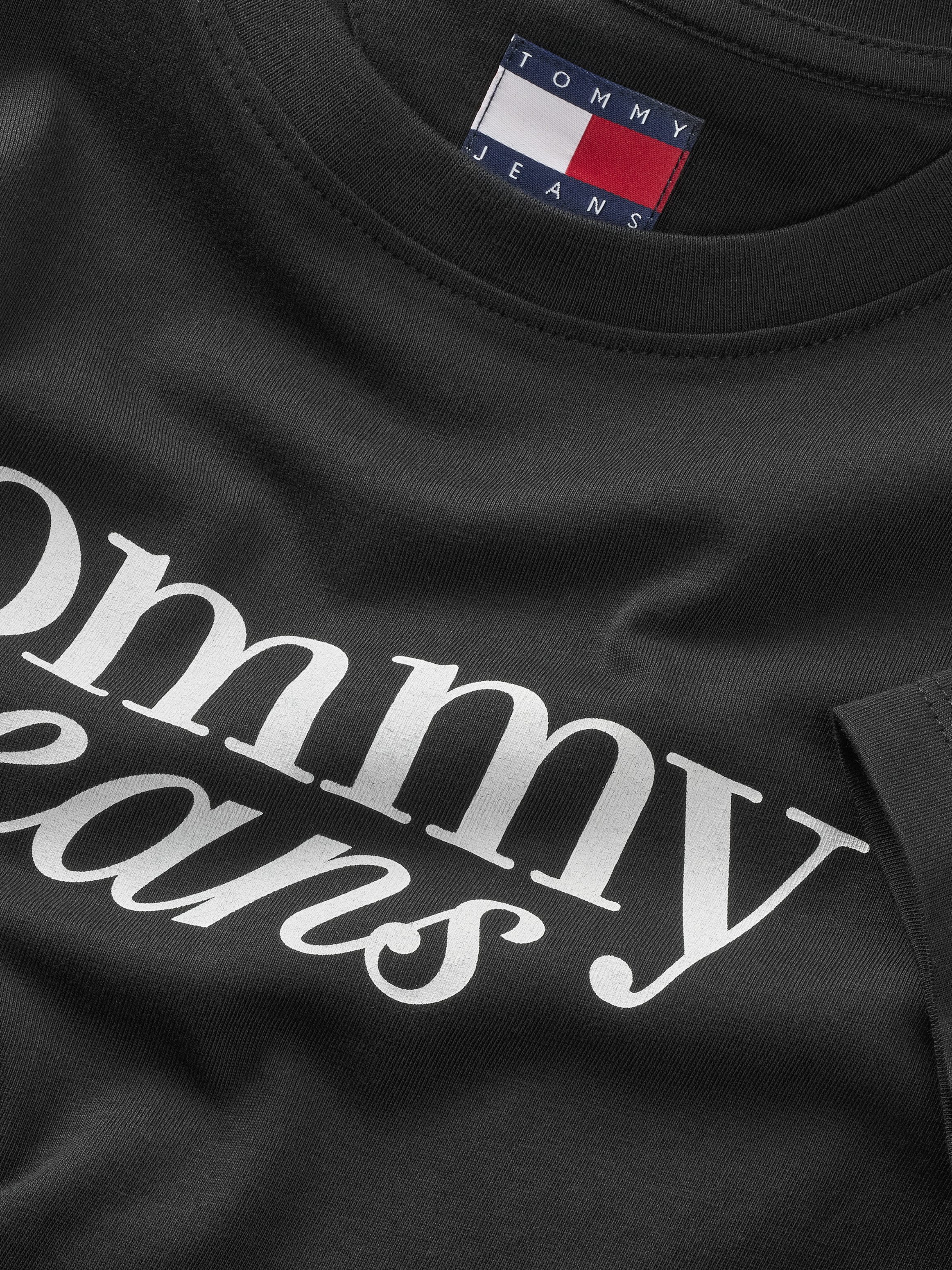 Tommy Jeans Curve Shirt met ronde hals Shirt TJW SLIM ESSENTIAL in grote maten logoprint op borsthoogte met logoborduring