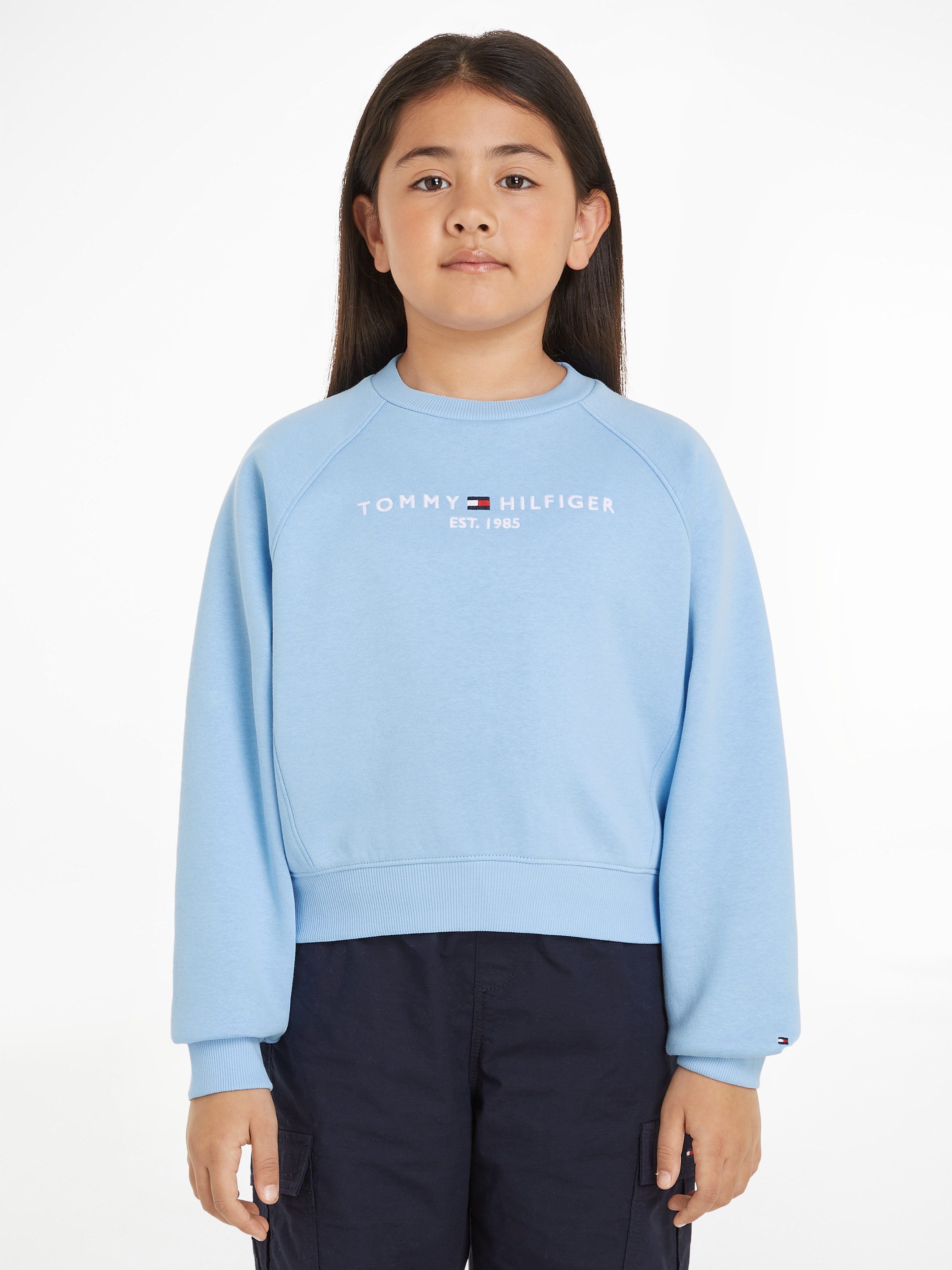 Tommy Hilfiger Sweatshirt ESSENTIAL EMBROIDERED FLEECE CN Kinderen tot 16 jaar met logo-opdruk