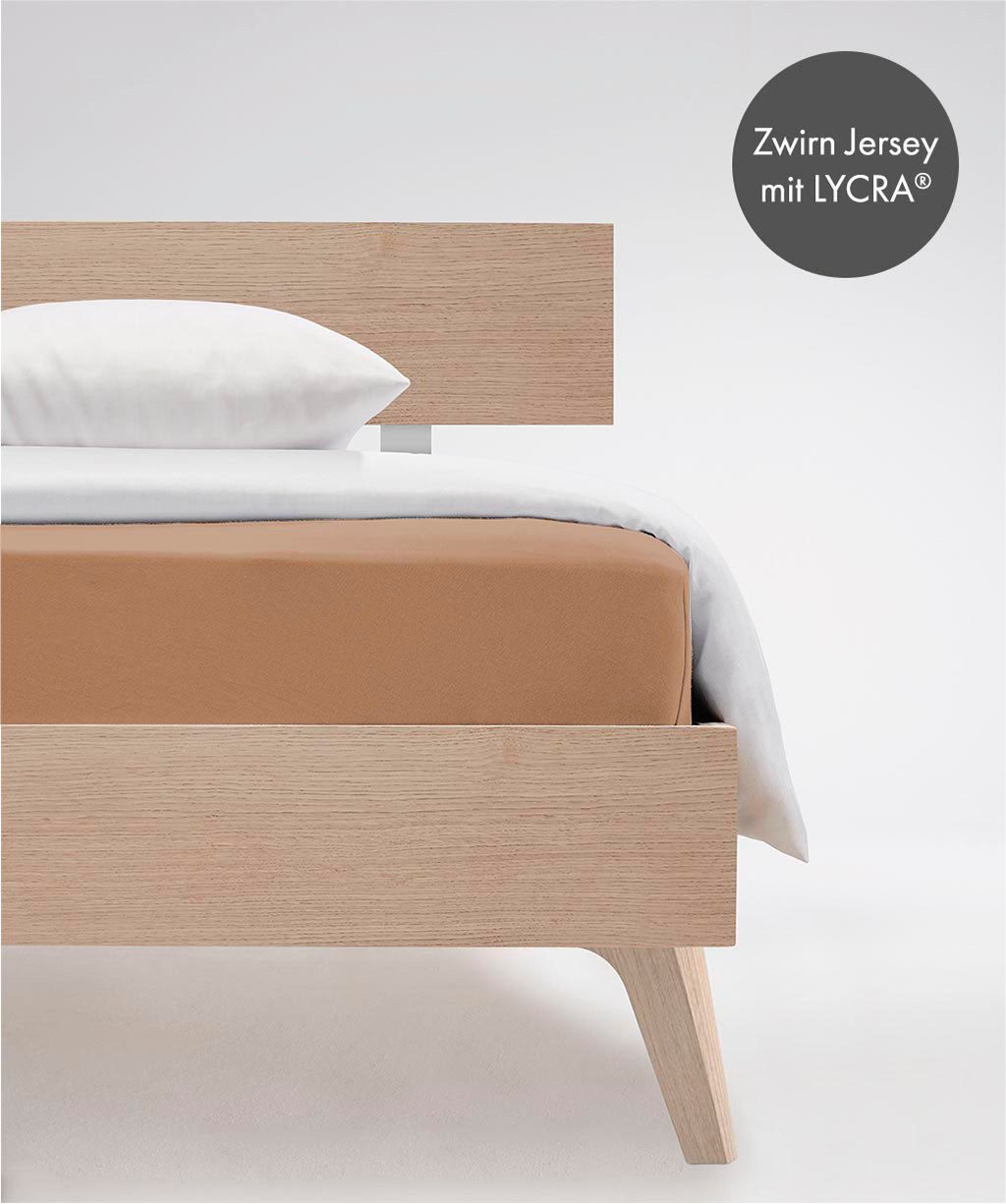 fleuresse Hoeslaken Comfort duurzaam & kreukvrij, perfecte pasvorm door power-stretch (1 stuk) hoeslakens maat 180 cm x 200-220 cm bruin
