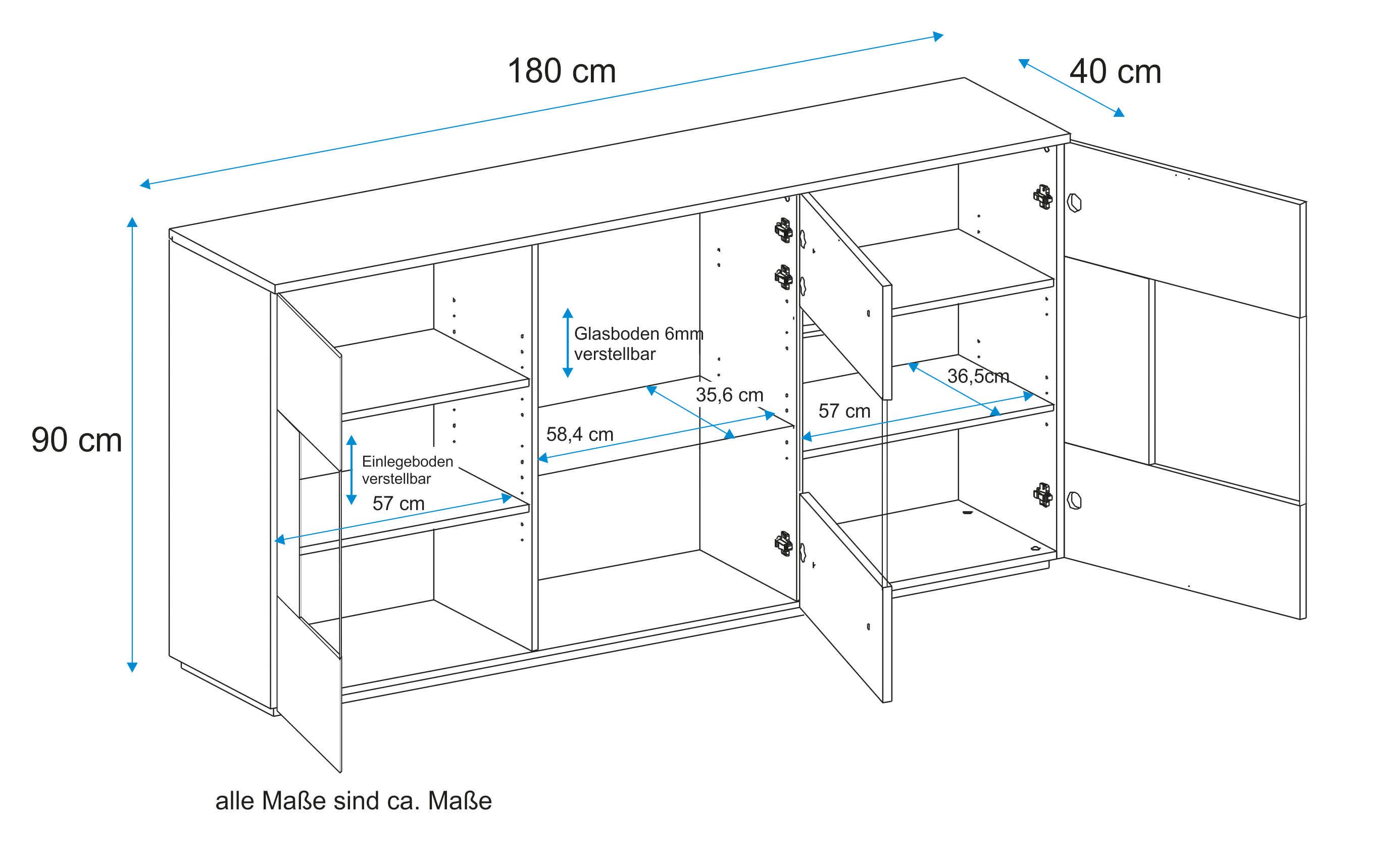 VOGL Möbelfabrik Dressoir Breedte 180 cm