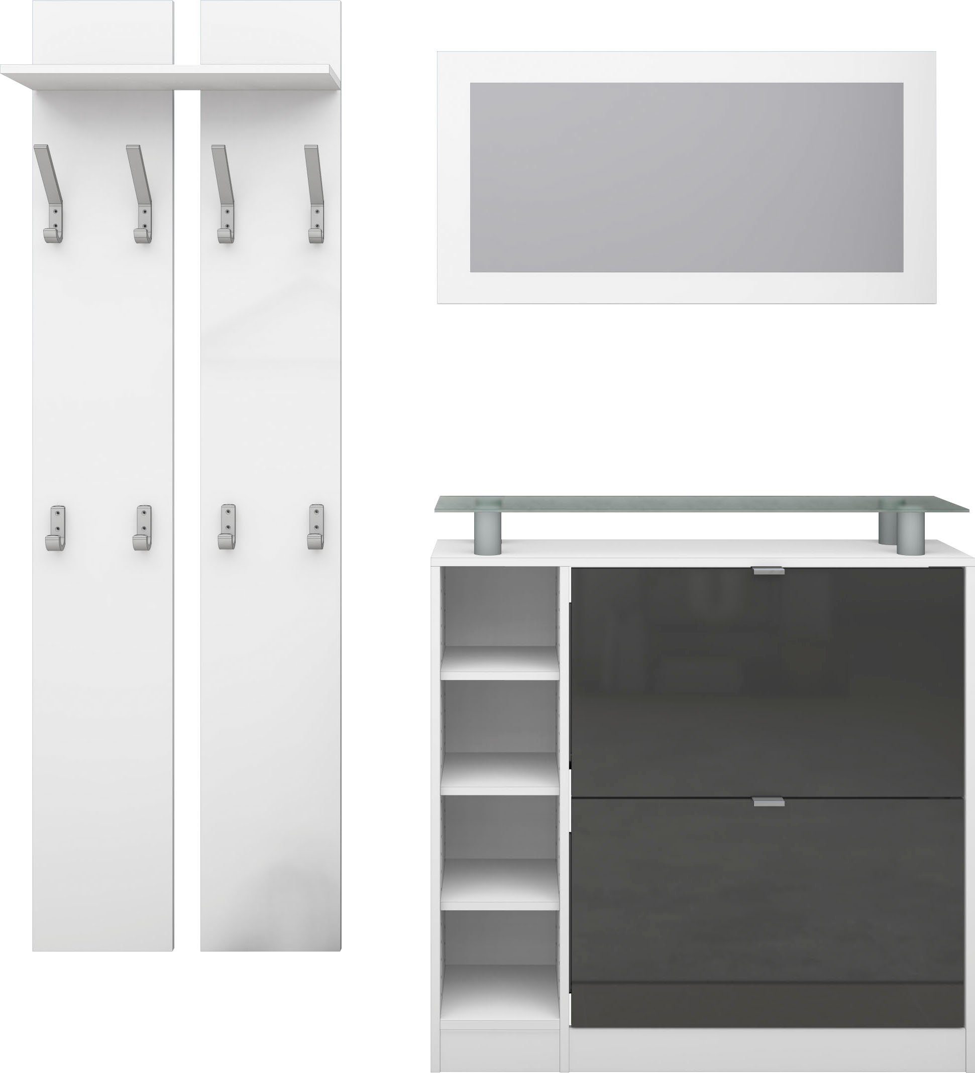 borchardt Möbel Halmeubelset DOLLY met glasplaat (set, 3-delig)