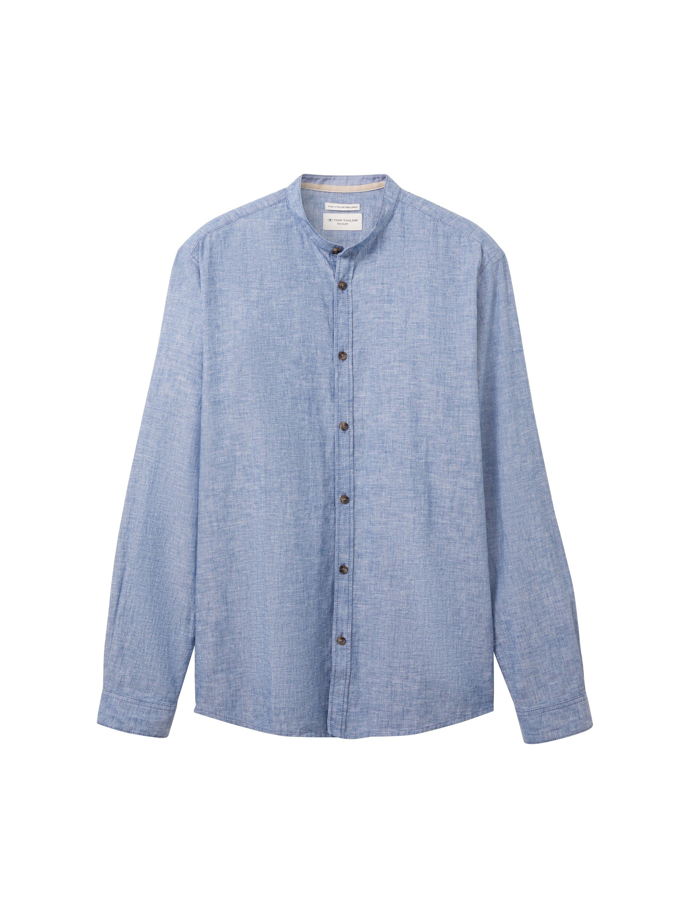 Tom Tailor Overhemd met lange mouwen met blauw detail aan de kraag