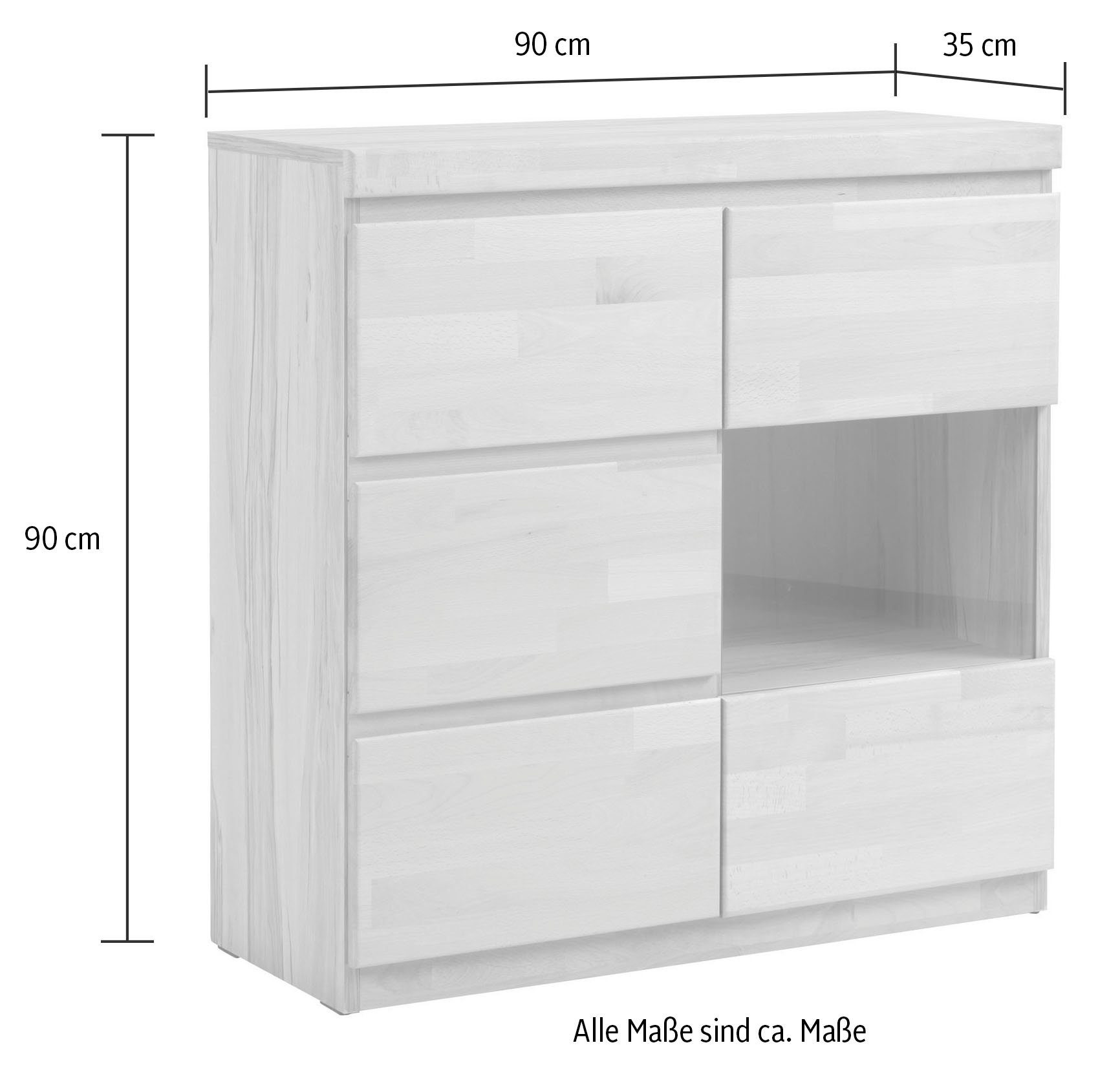 Home affaire Dressoir Oslo Breedte ca. 90 cm, gedeeltelijk massief