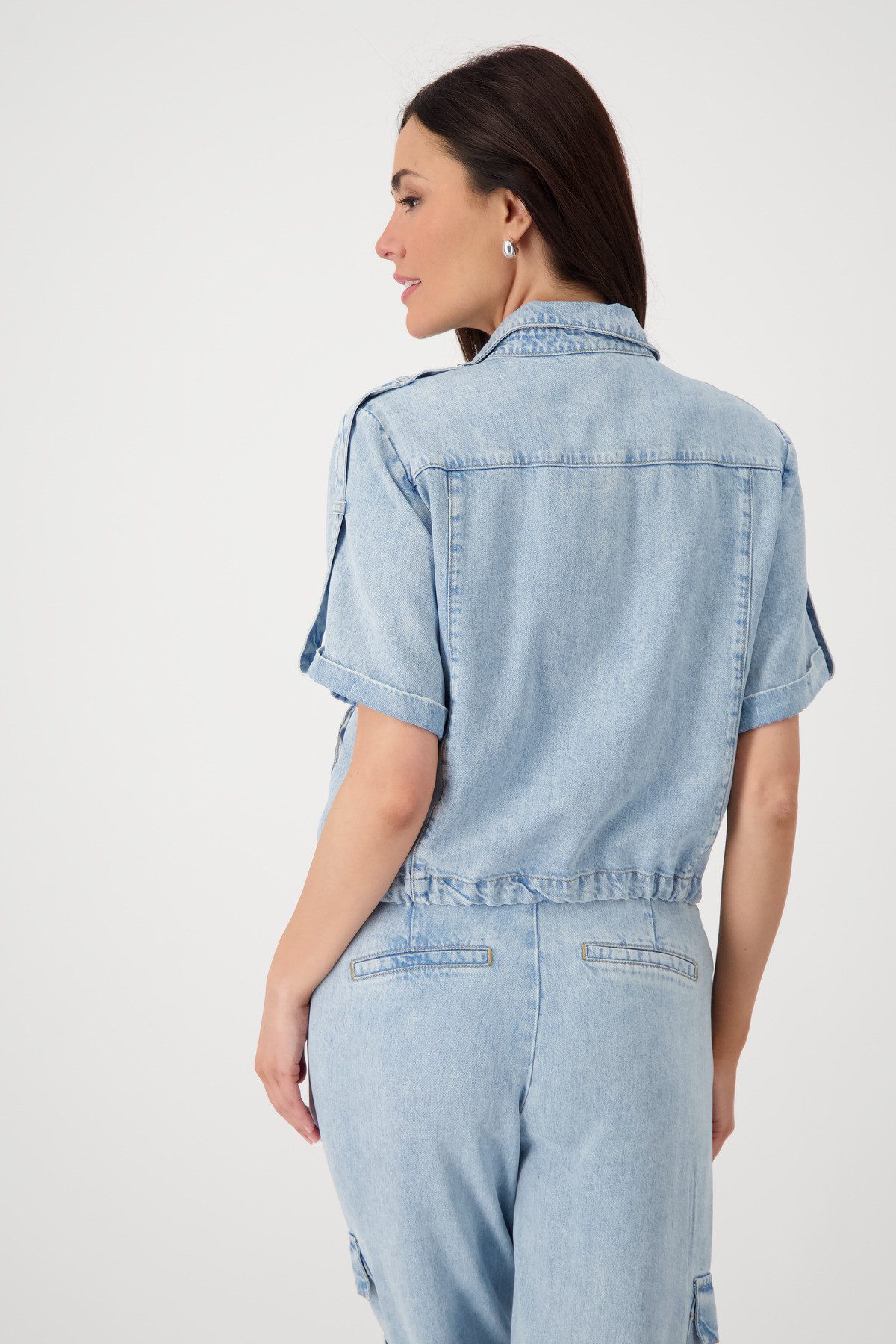 Monari Jeansblazer met koordband