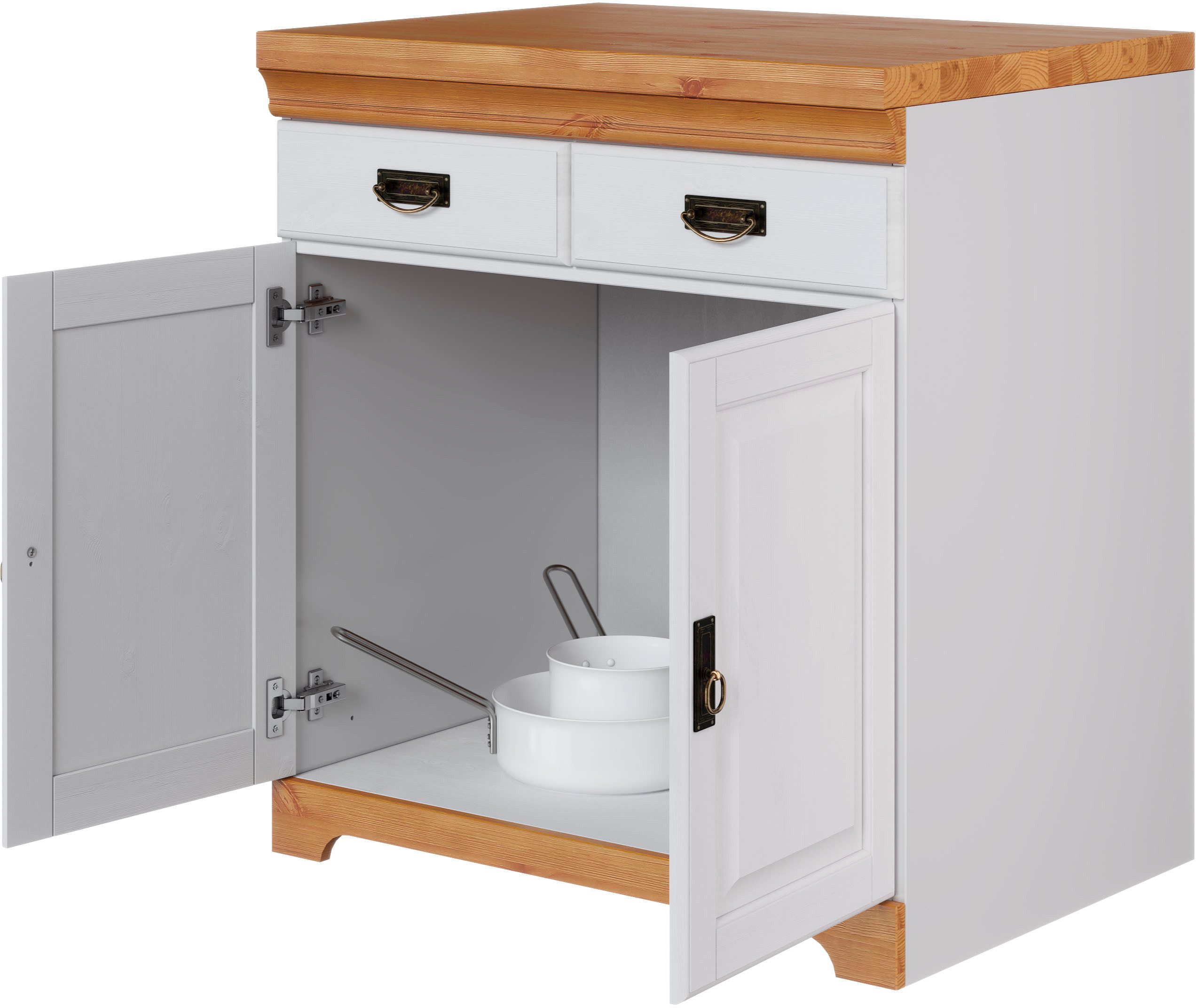 Home affaire Gootsteenkast Rügen Breedte 80 cm, massief grenen, met 2 deuren