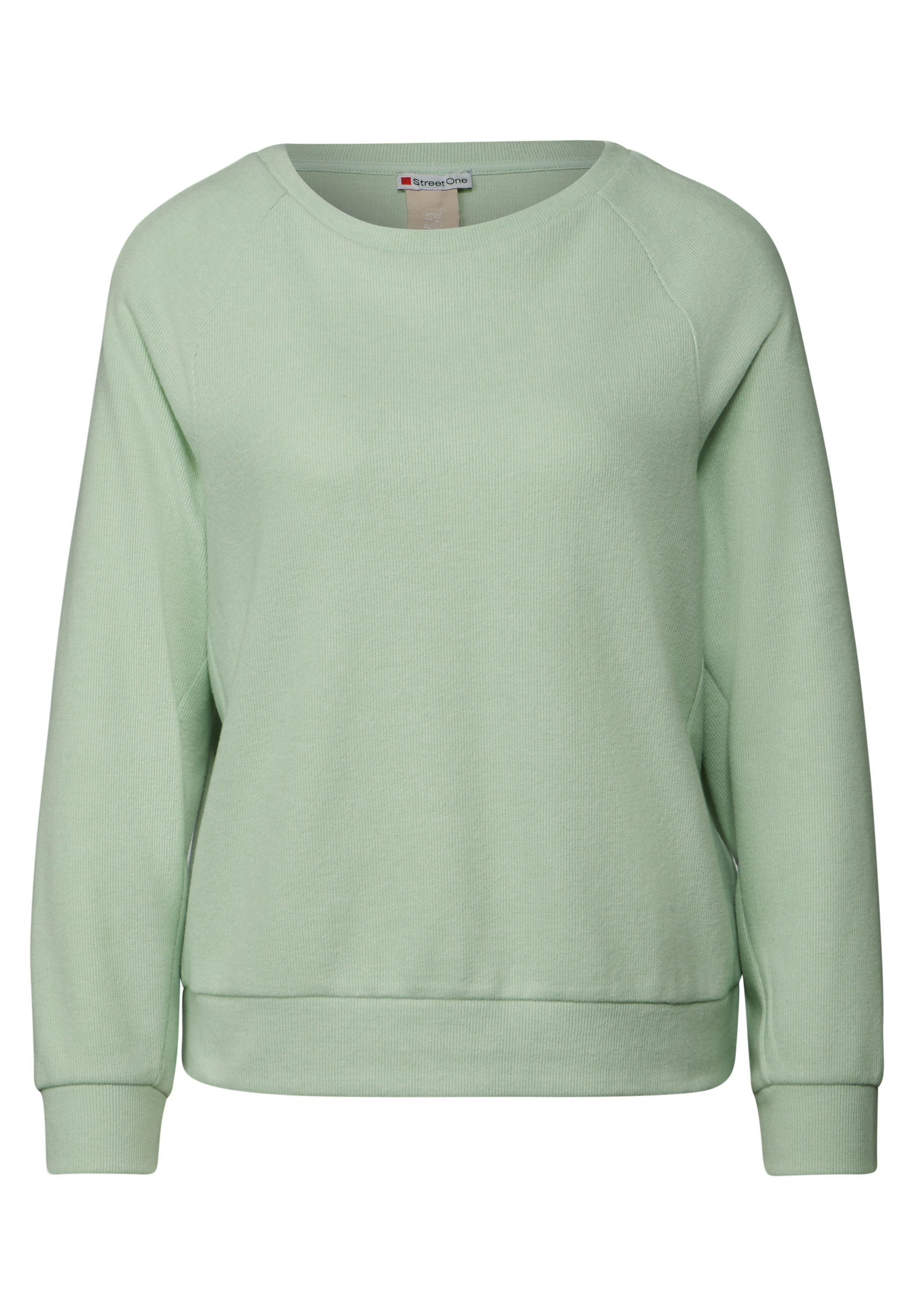 STREET ONE Sweater met u-hals en in fijne structuur-look