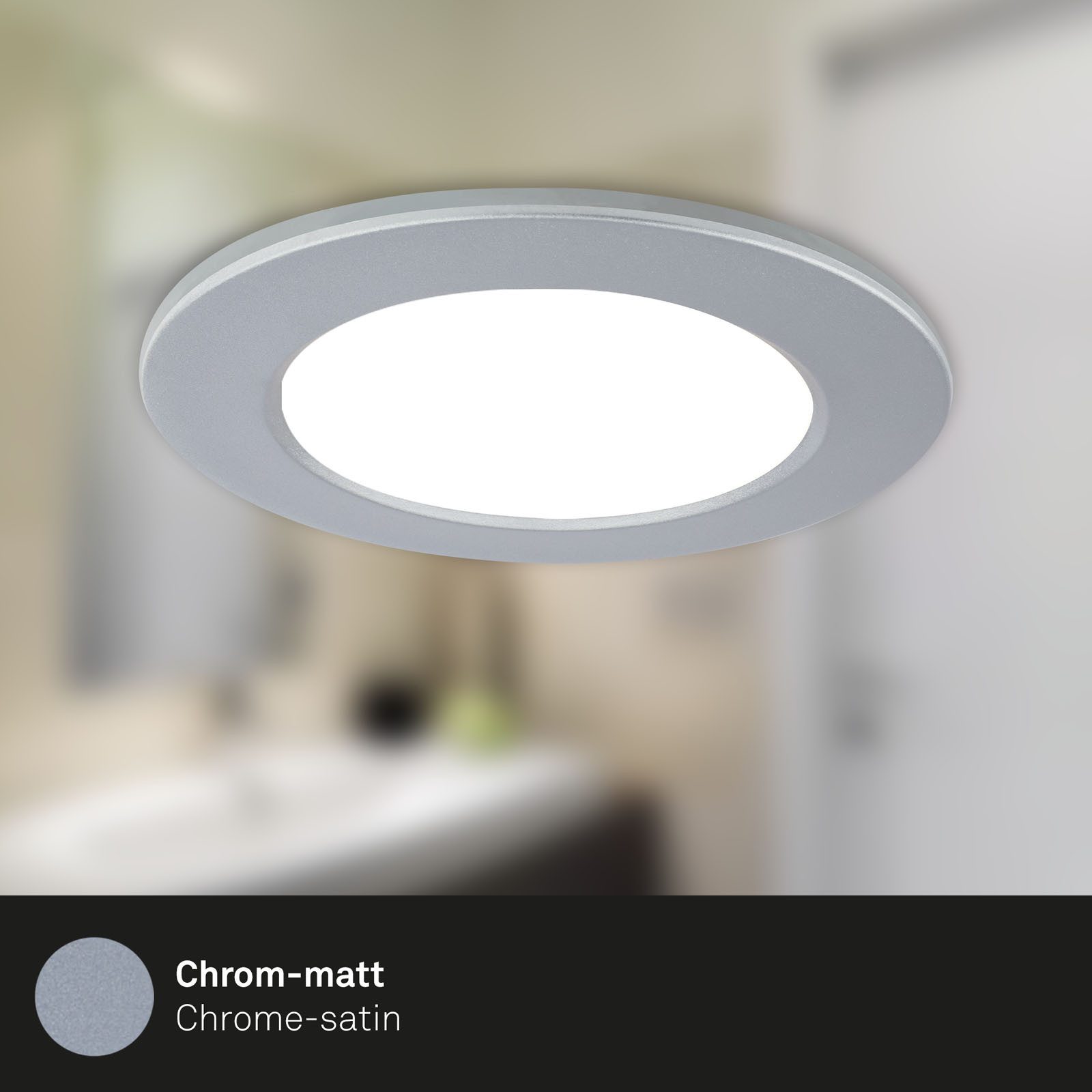Briloner Leuchten Ledinbouwlamp 3-pack LED inbouwlampen RGB-CCT, chroom-mat 3-delige set led inbouwspots plafond, rgb inbouwlampen cct, led bad